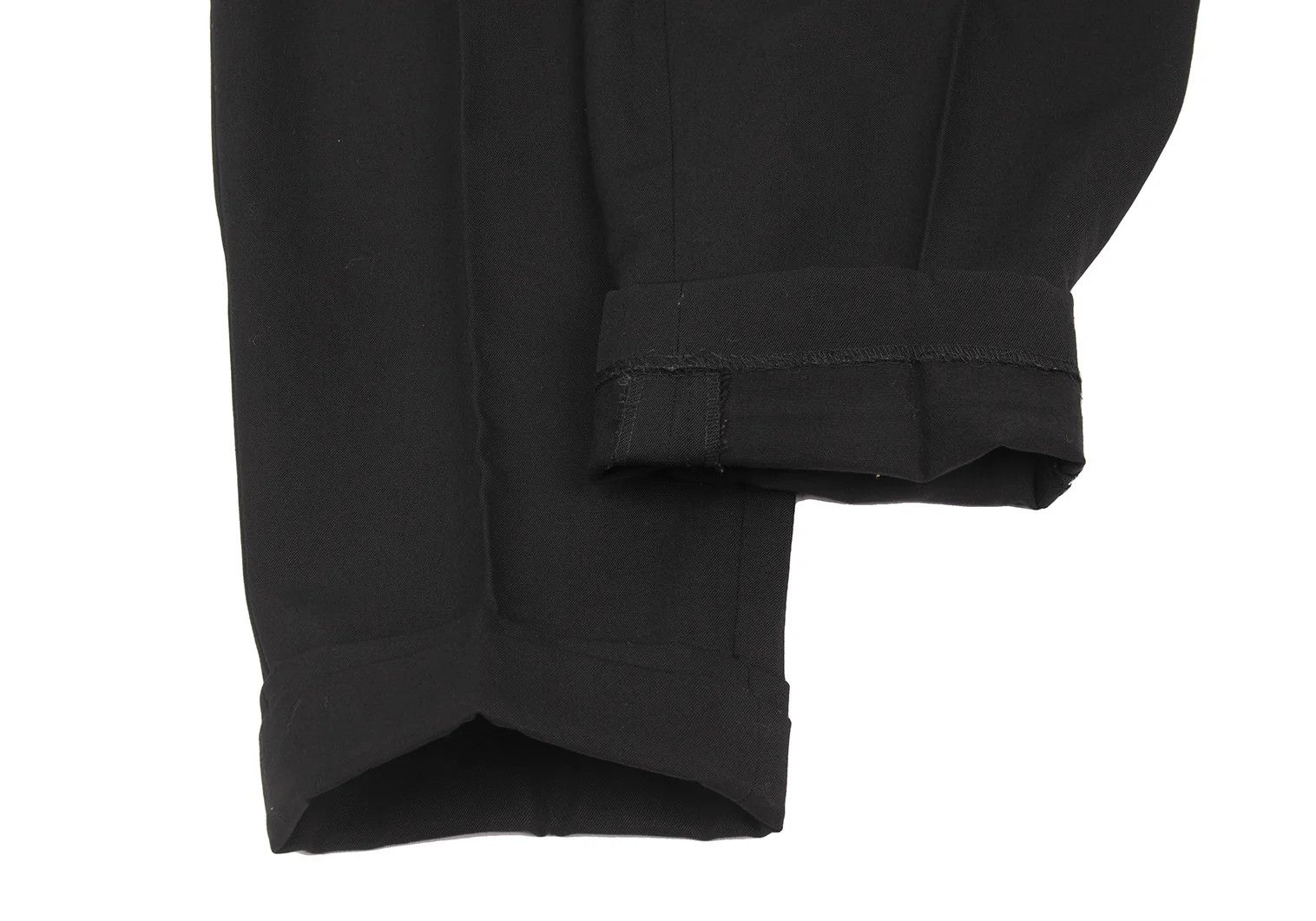Comme des Garcons Homme Plus Wool Gabardine Hem Layered Double Pants in Black, Size M Size US 36 / EU 52 - 7 Thumbnail