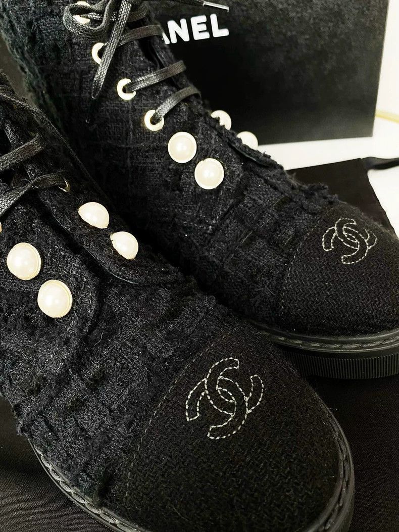 Chanel Chanel Pearl Knit Ankle Boots Size 38 -2505 Size US 7 / IT 37 - 3 Thumbnail