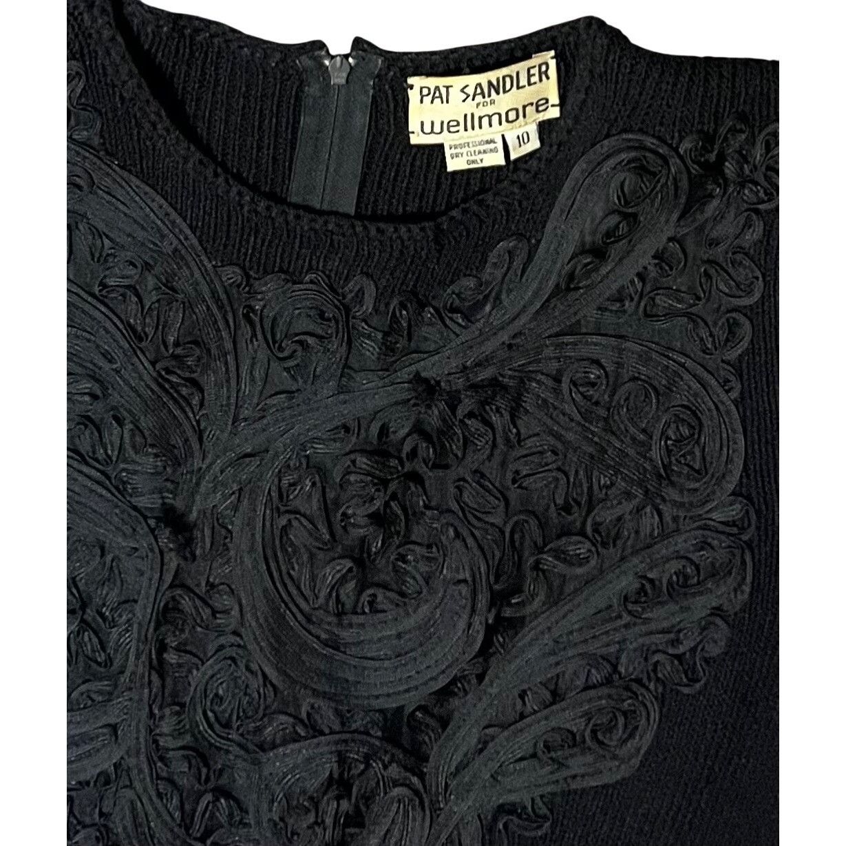 Vintage VTG 60’s 70’s Pat Sandler 8 10 Dress Black Sweater Santana K Size L / US 10 / IT 46 - 8 Thumbnail