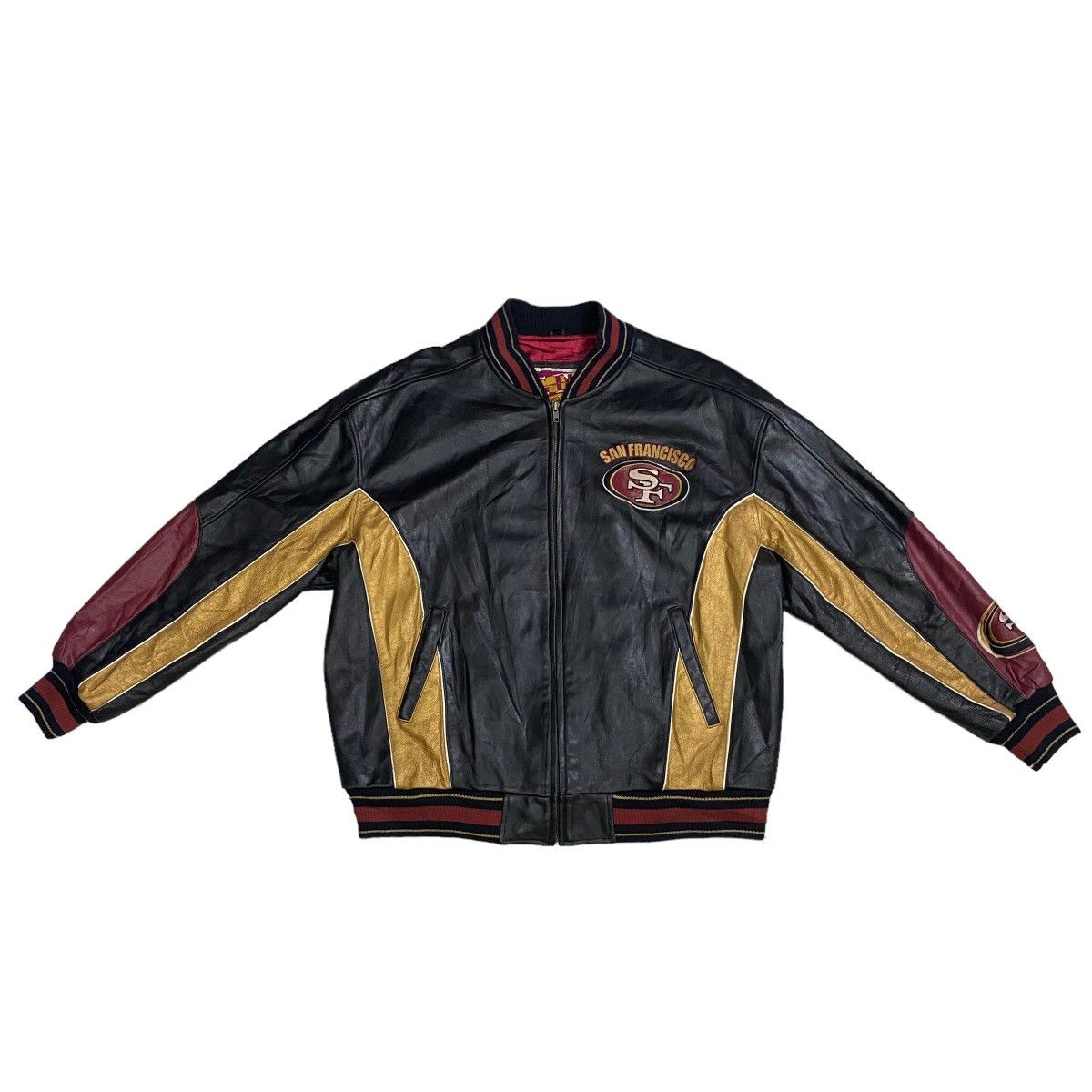 NFL Vintage SF 49ers NFL Leather Bomber Varsity Jacket Size US XL / EU 56 / 4 - 5 Thumbnail