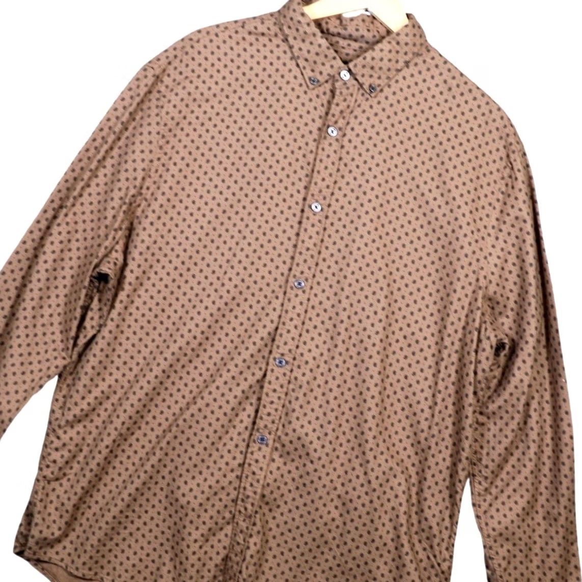 Express Express Mens Button-Up Shirt Brown Small Print Long Sleeve Collared XL Size US XL / EU 56 / 4 - 3 Thumbnail