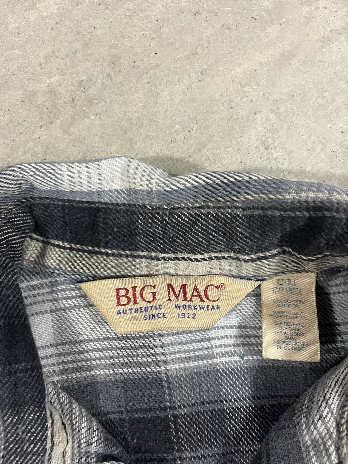 Vintage Vintage 90s Big Mac Woven Cotton Flannel Distressed Gray Size US XXL / EU 58 / 5 - 4 Thumbnail