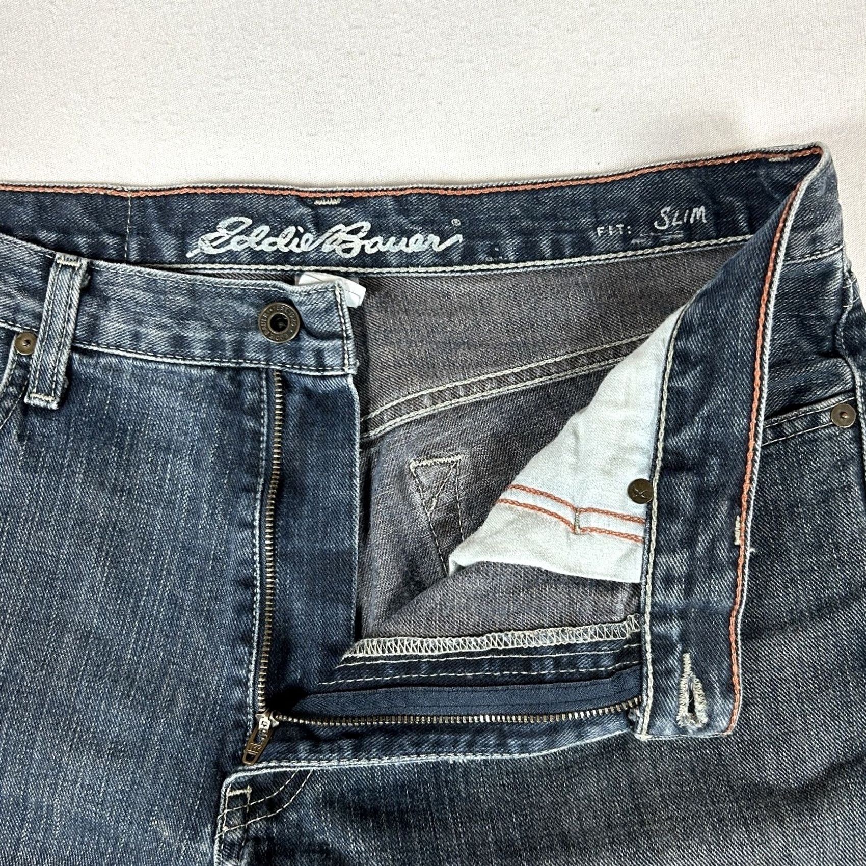 Eddie Bauer Eddie Bauer Slim Fit Jeans Men's 33x32 Cotton Medium Wash Denim Size US 33 - 4 Thumbnail