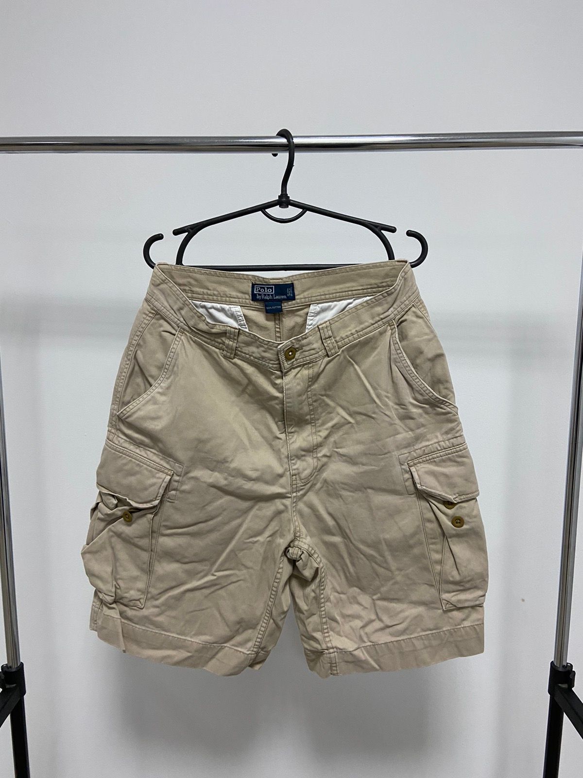 Pre-owned Polo Ralph Lauren X Vintage Polo Ralph Laurent Shorts Vintage Cargo Tactical Street In Beige