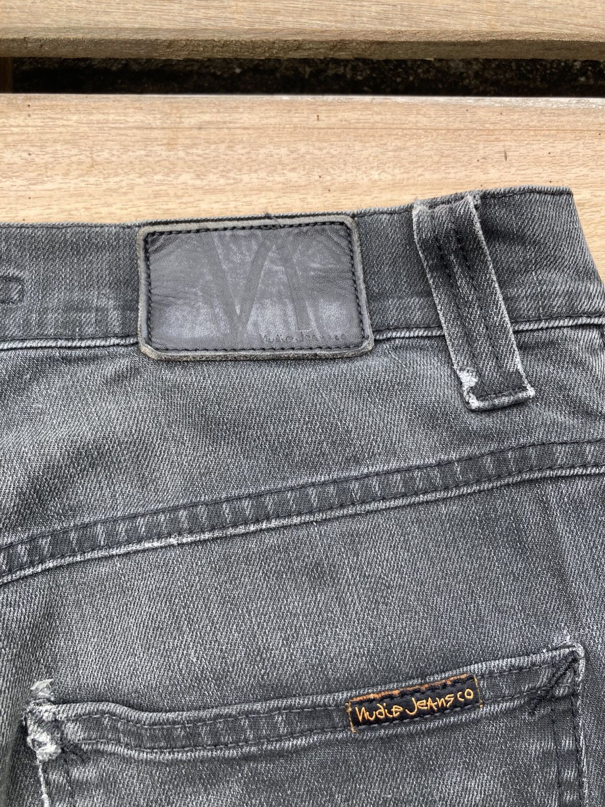 Nudie Jeans Distressed Nudie Grim Tim Broken Black Jeans Size US 32 / EU 48 - 21 Thumbnail