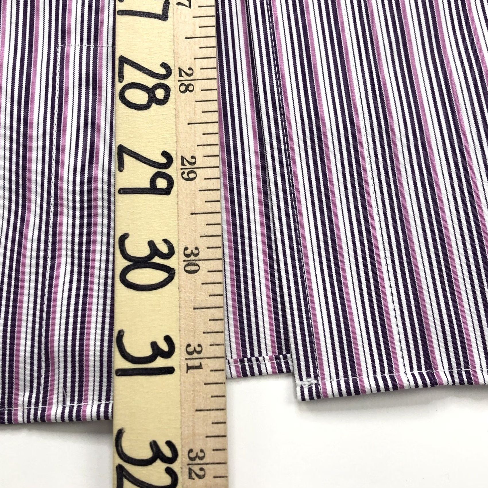 Faconnable Façonnable CLUB Dress Shirt Large 17/35.5 MINT Button Long Sleeve Cotton Striped Collar Spread Size 42R - 4 Thumbnail