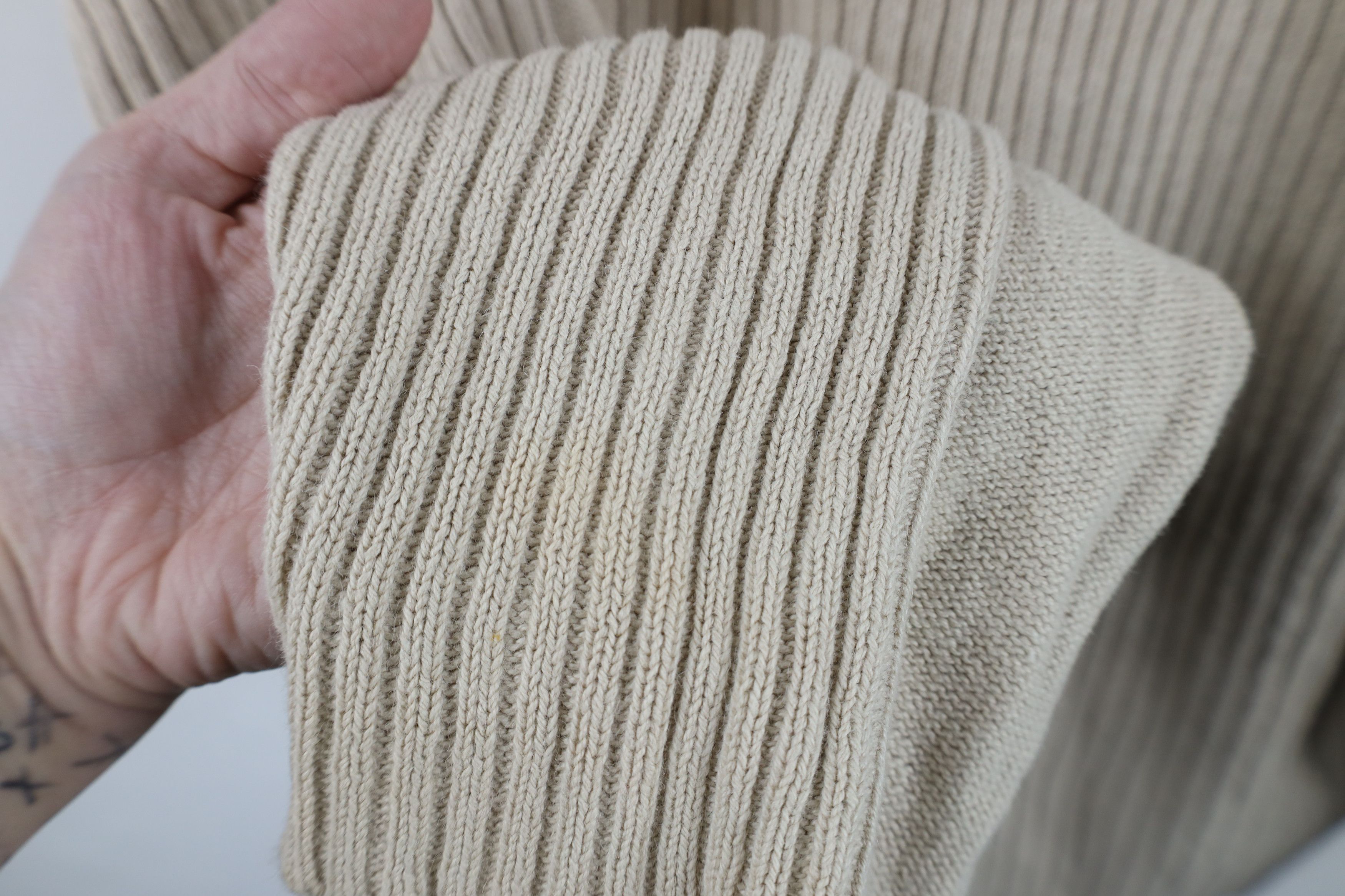 Nautica Vintage 90s Nautica Ribbed Knit Crewneck Sweater Beige Size US XL / EU 56 / 4 - 8 Thumbnail