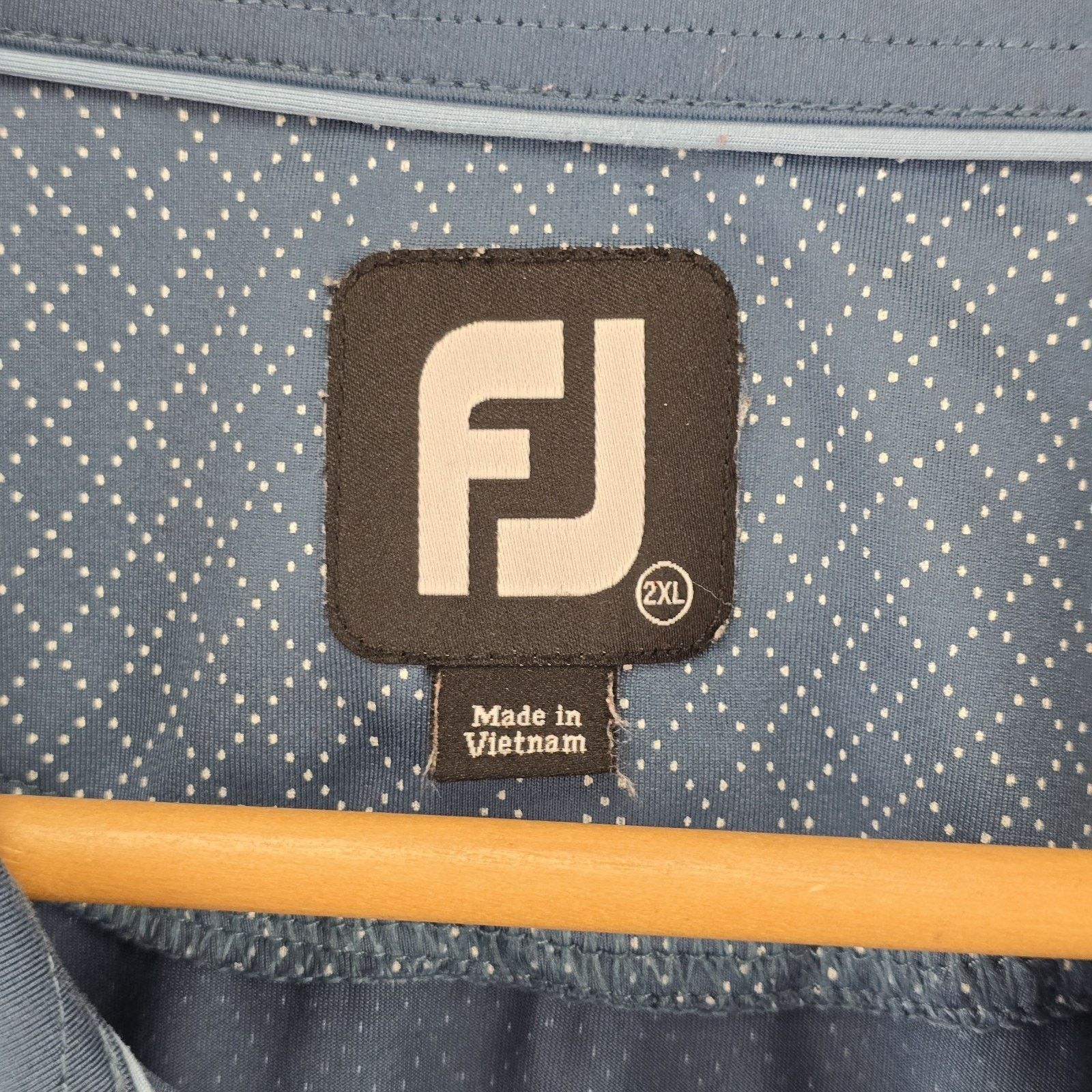 Footjoy FootJoy Polo Shirt Mens 2XL Blue Micro Dot Geometric Golf Size US XXL / EU 58 / 5 - 4 Thumbnail