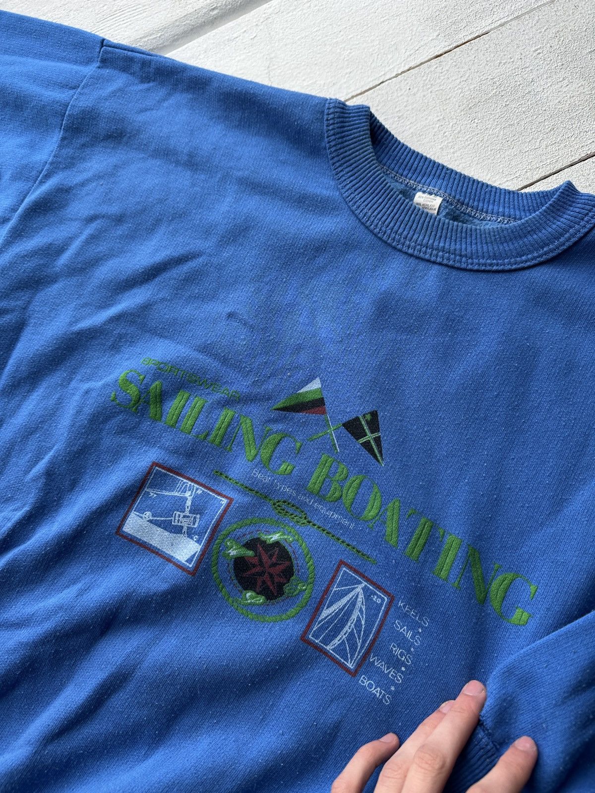 Vintage 🚨 YACHT CLUB BLUE VNTG SALLING BOATING RARE BIG LOGO Size US XL / EU 56 / 4 - 5 Thumbnail