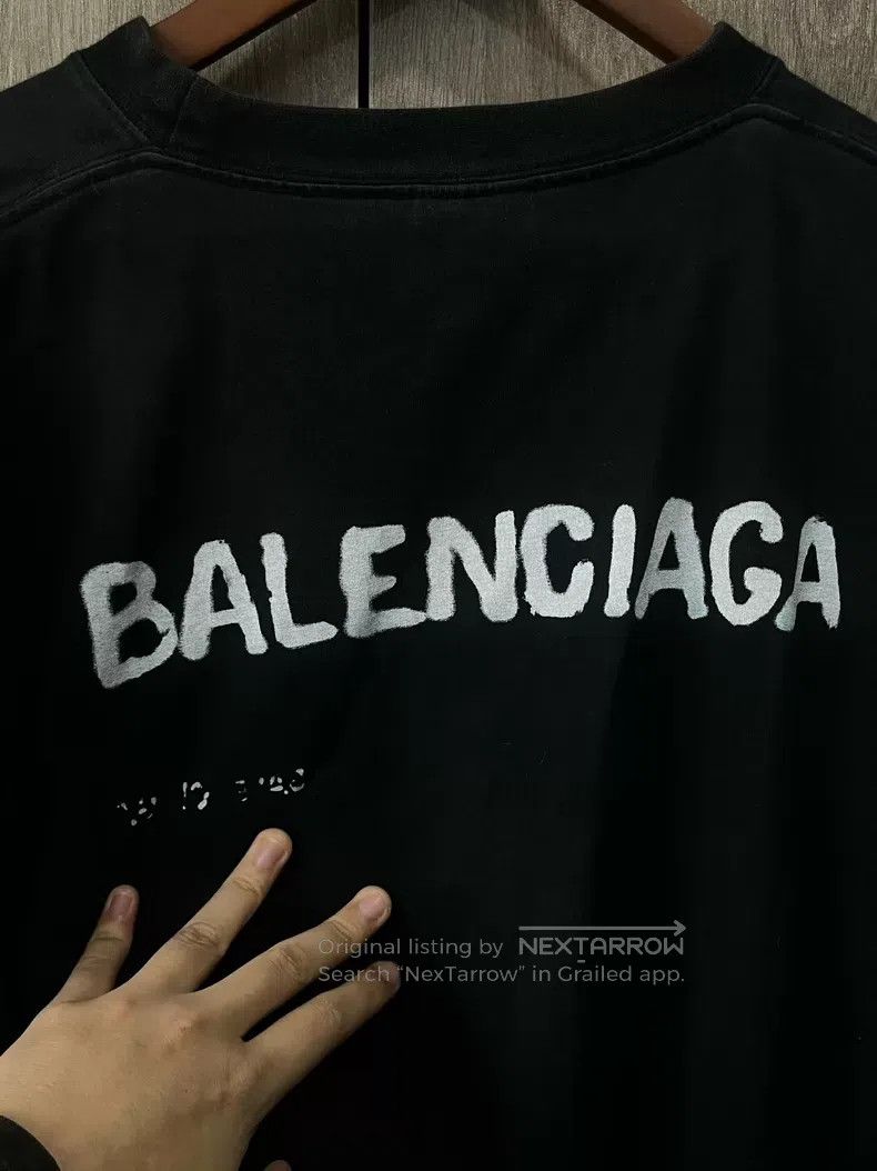 Balenciaga Balenciaga Printed Plain Knit Short Sleeve Size US XL / EU 56 / 4 - 9 Thumbnail