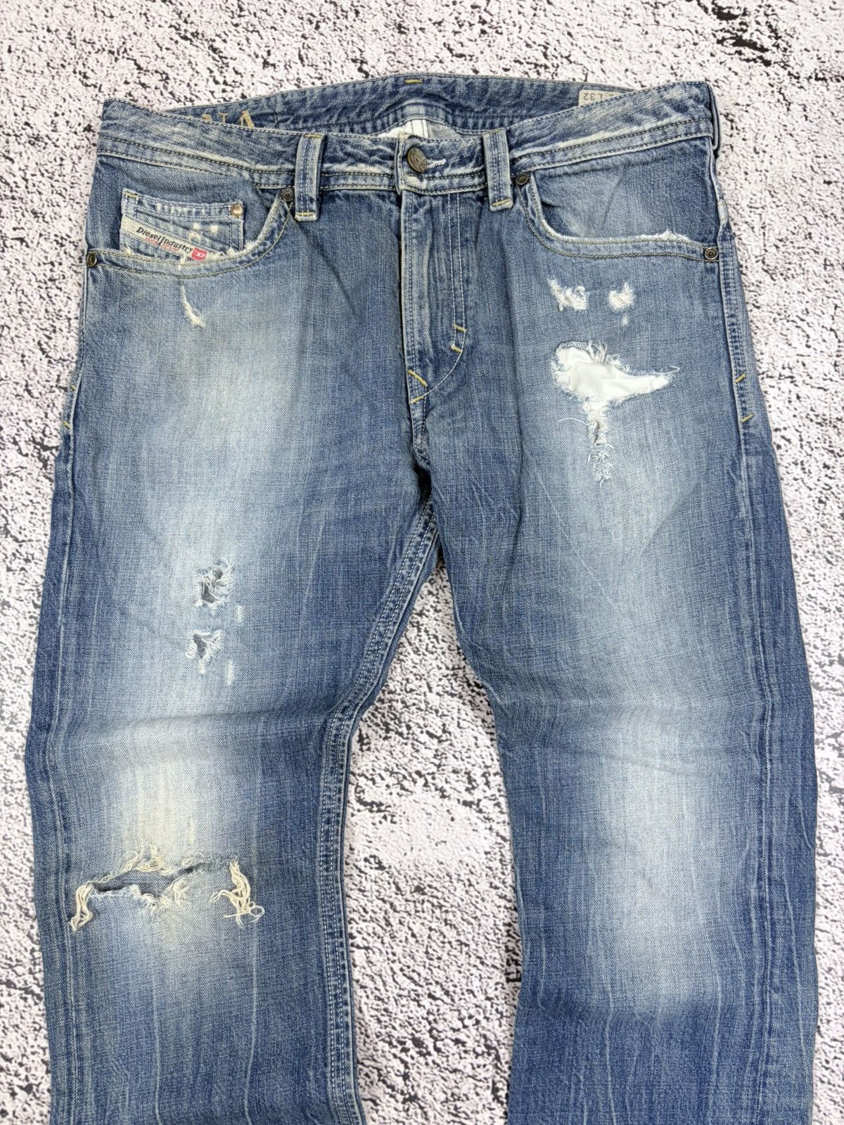 Diesel Diesel Thavar 008QL Distressed DNA Slim Skinny Jeans 31x32 Size US 31 - 3 Thumbnail