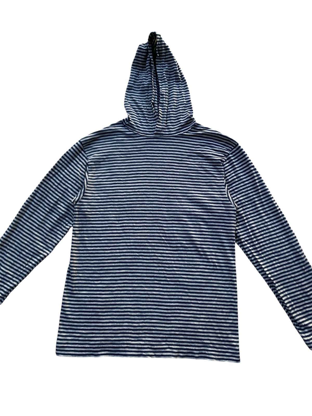 45rpm 45RPM Indigo Striped Hoodie Made in Japan Navy White Border Size US S / EU 44-46 / 1 - 3 Thumbnail