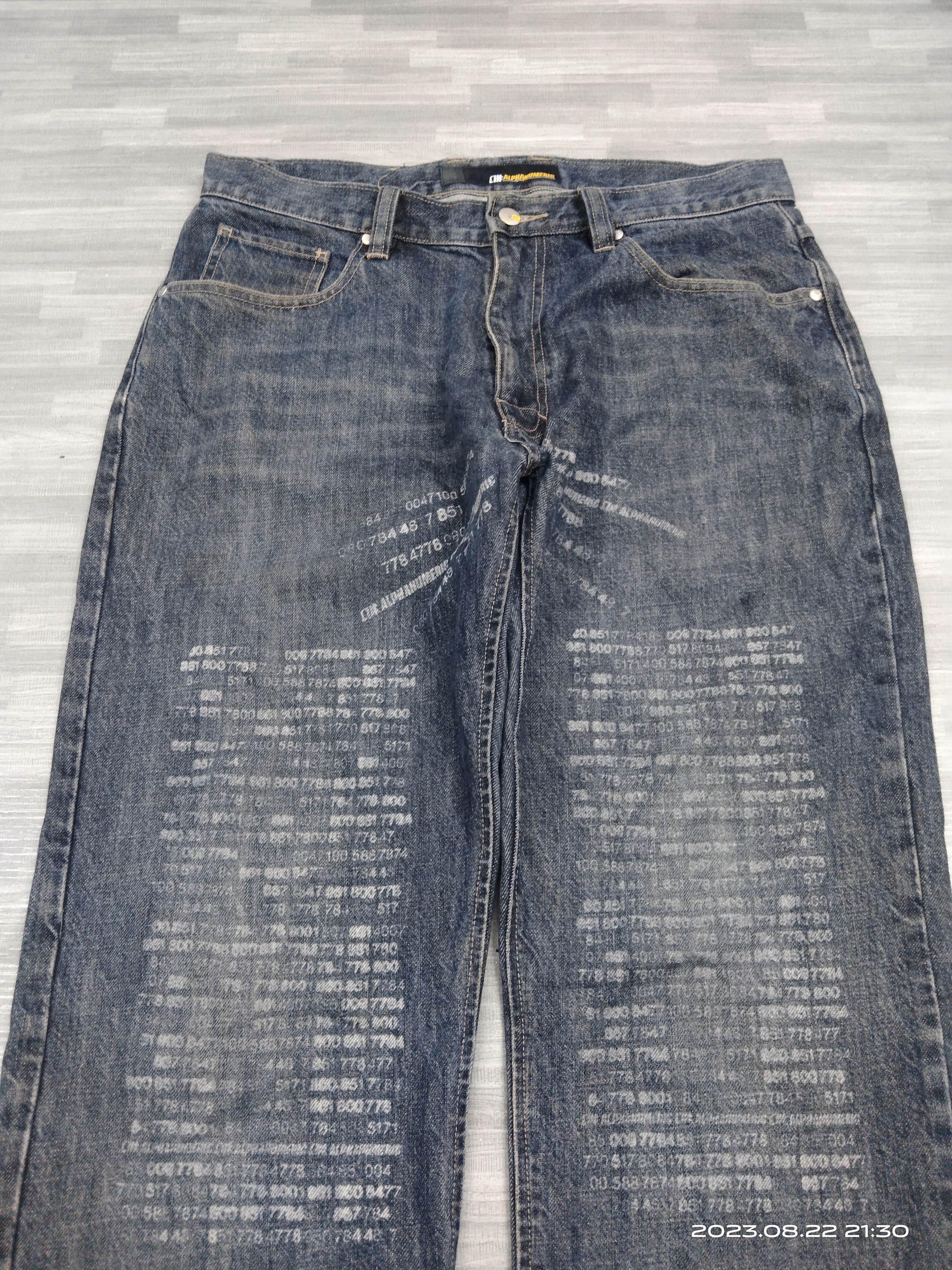 Japanese Brand SiCK ALPHANUMERIC SCRIPTED DENIM PANTS Size US 34 / EU 50 - 6 Thumbnail