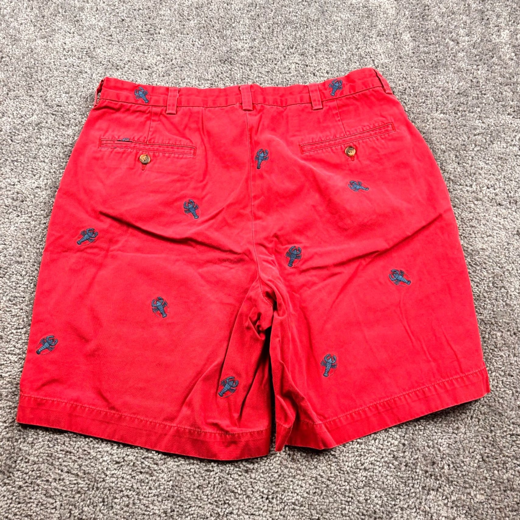 Brooks Brothers Brooks Brothers Shorts Mens 35 Chino Pockets Cotton Lobster Embroidered Red 9in Inseam Size US 35 - 3 Thumbnail