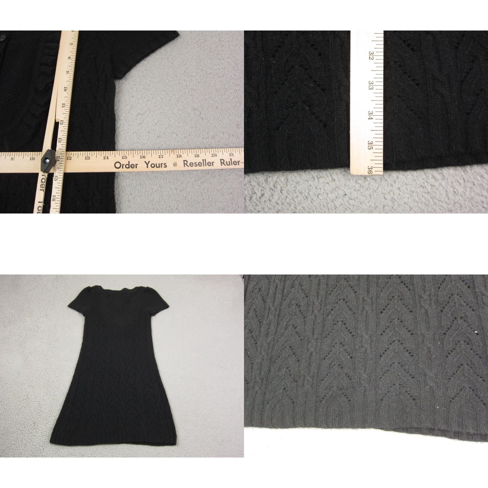 Juicy Couture Juicy Couture Sweater Dress Womens S Black Cashmere Wool Knit A-Line 90s Classic Short Sleeve Crew Neck Pullover Moderate Pilling Mens? Size S / US 4 / IT 40 - 8 Thumbnail