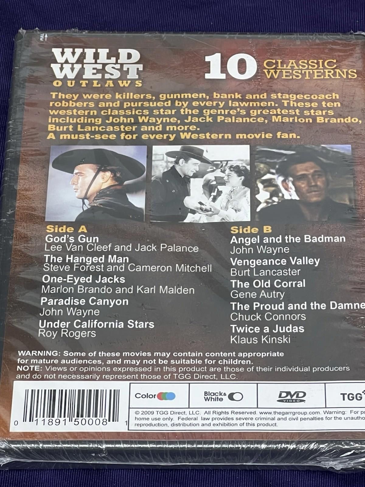 Other Wild West Outlaws DVD 10 Movie Set John Wayne Marlon Brando Size ONE SIZE - 10 Thumbnail