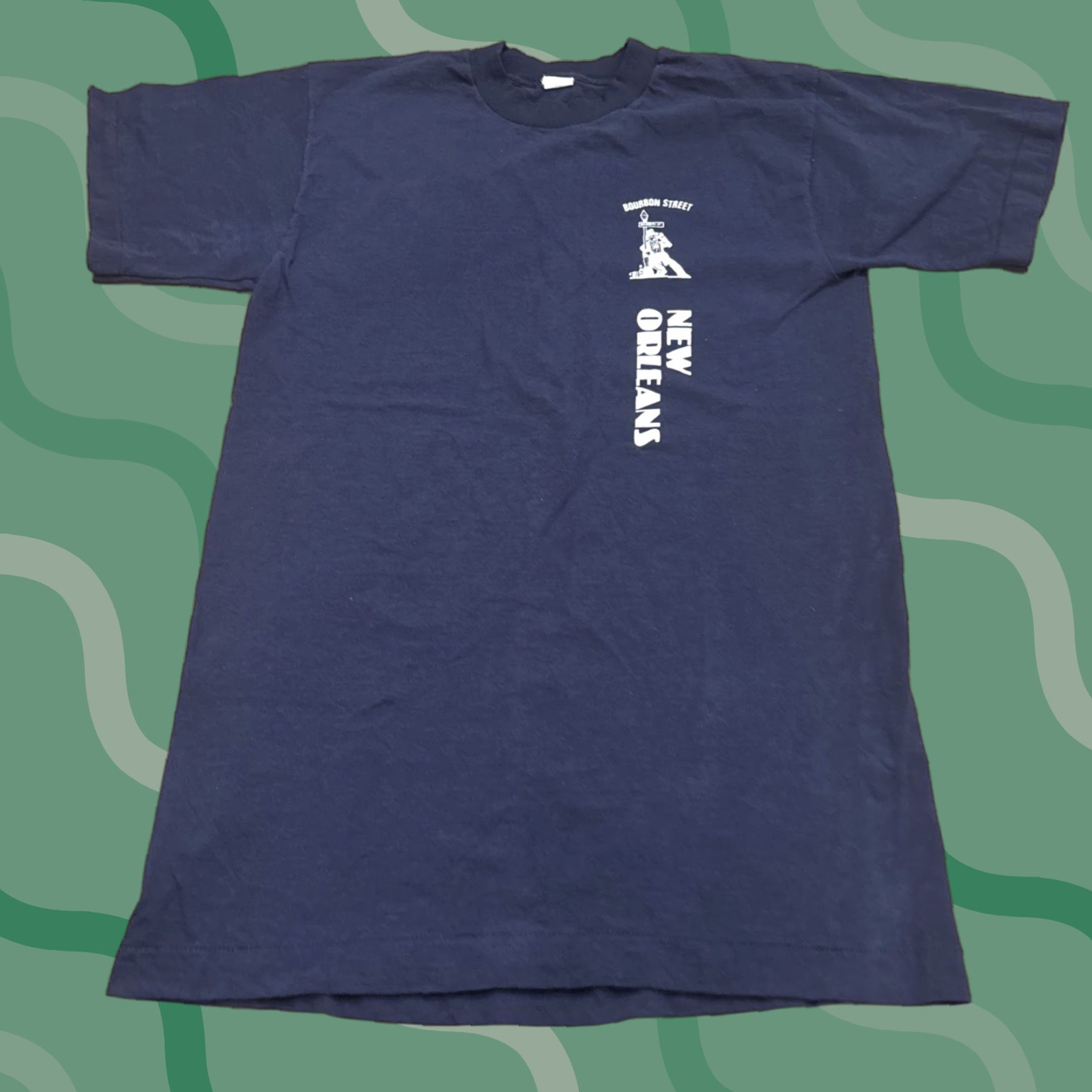 Vintage VINTAGE New Orleans Bourbon Street Single Stitch T Shirt Size M Blue Mens T-Shirt Mardi Gras Stitch Bloopers Size US M / EU 48-50 / 2 - 1 Thumbnail