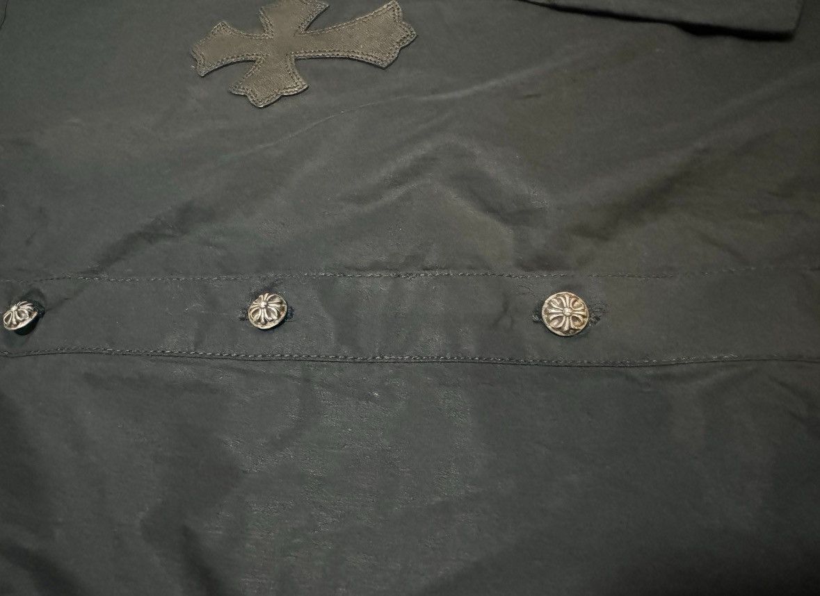 Chrome Hearts Black leather cross patch mahal kita button up shirt Size US M / EU 48-50 / 2 - 4 Thumbnail