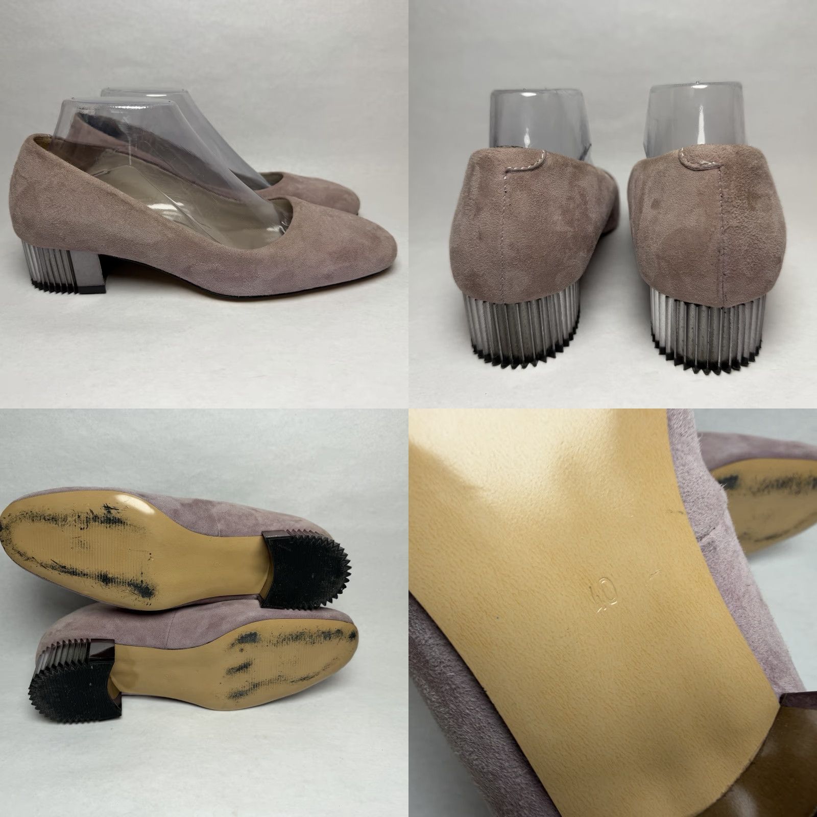 Vintage Girotti Pink Suede Pumps Women's Size 40 W Block Heel Slip On Italy Size US 10 / IT 40 - 8 Thumbnail