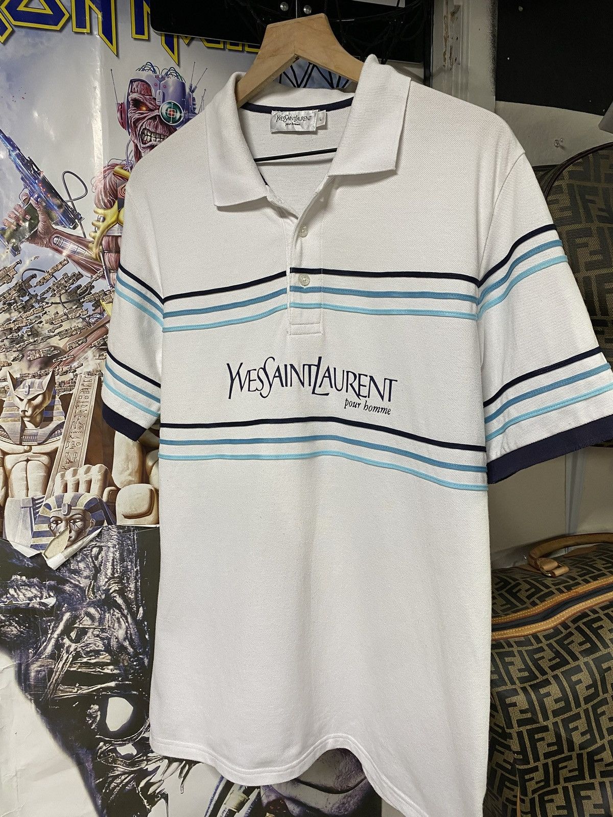 Yves Saint Laurent Yves Saint Laurent Polo White Ysl T-Shirt Size Large Size US L / EU 52-54 / 3 - 1 Thumbnail