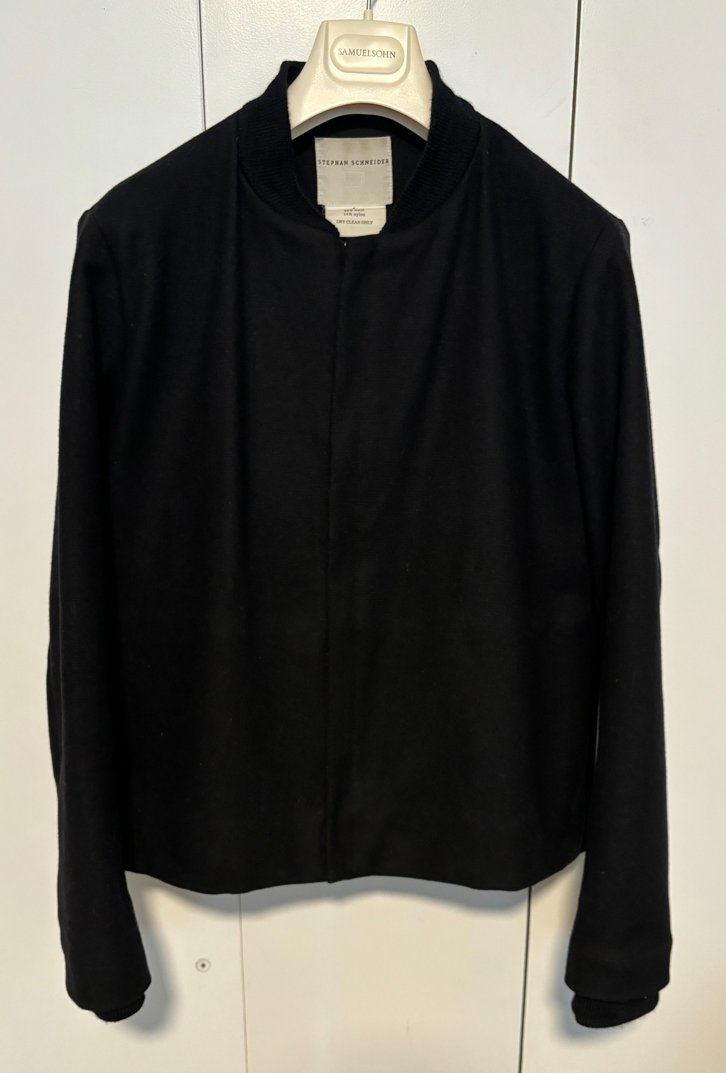 Stephan Schneider Stephan Schneider Black Wool Thinner Bomber Jacket Size V Size US M / EU 48-50 / 2 - 1 Thumbnail