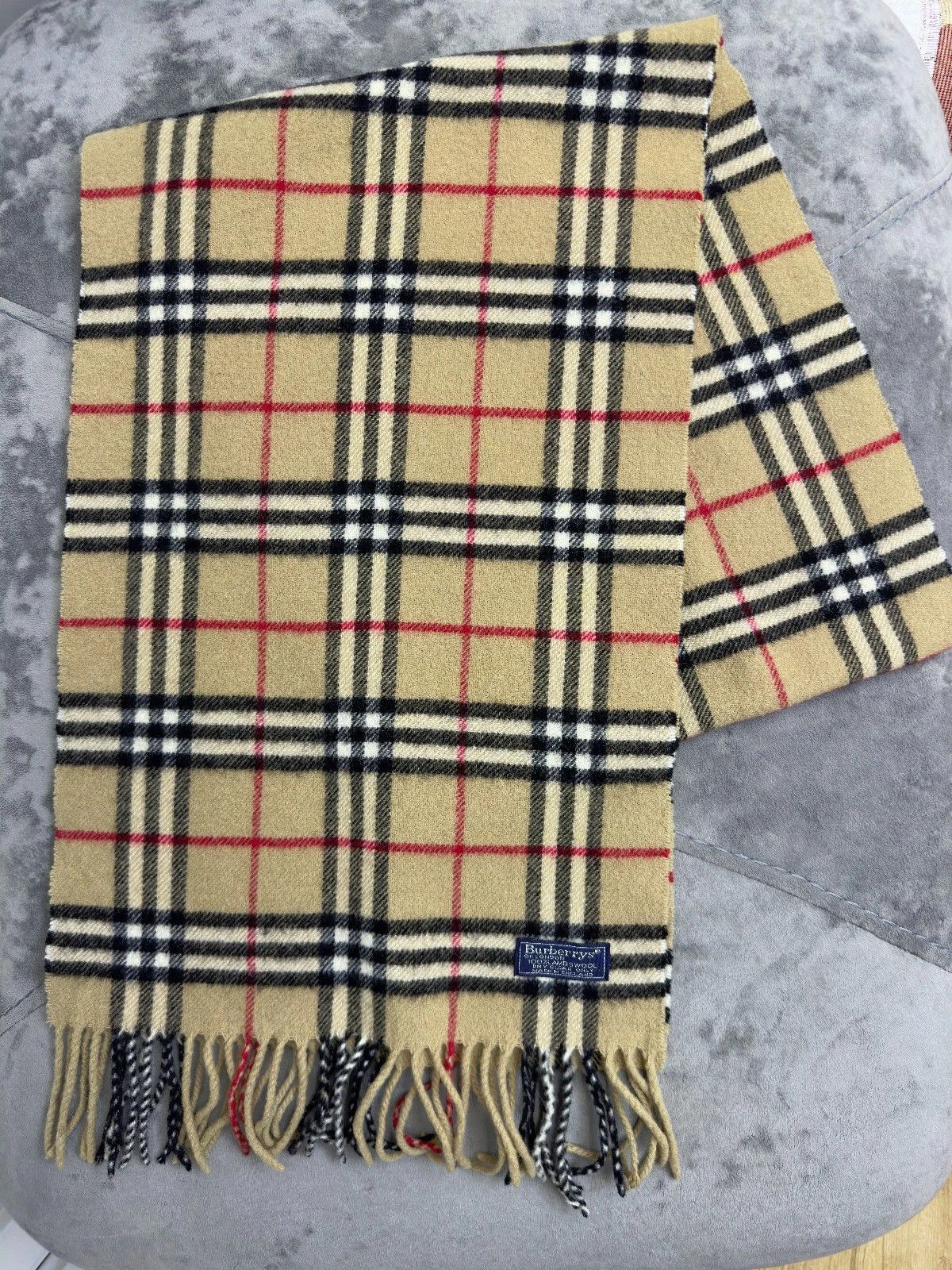 Burberry Burberrys Lambswool Check Scarf Scotland Vintage 190x33 Size ONE SIZE - 5 Thumbnail