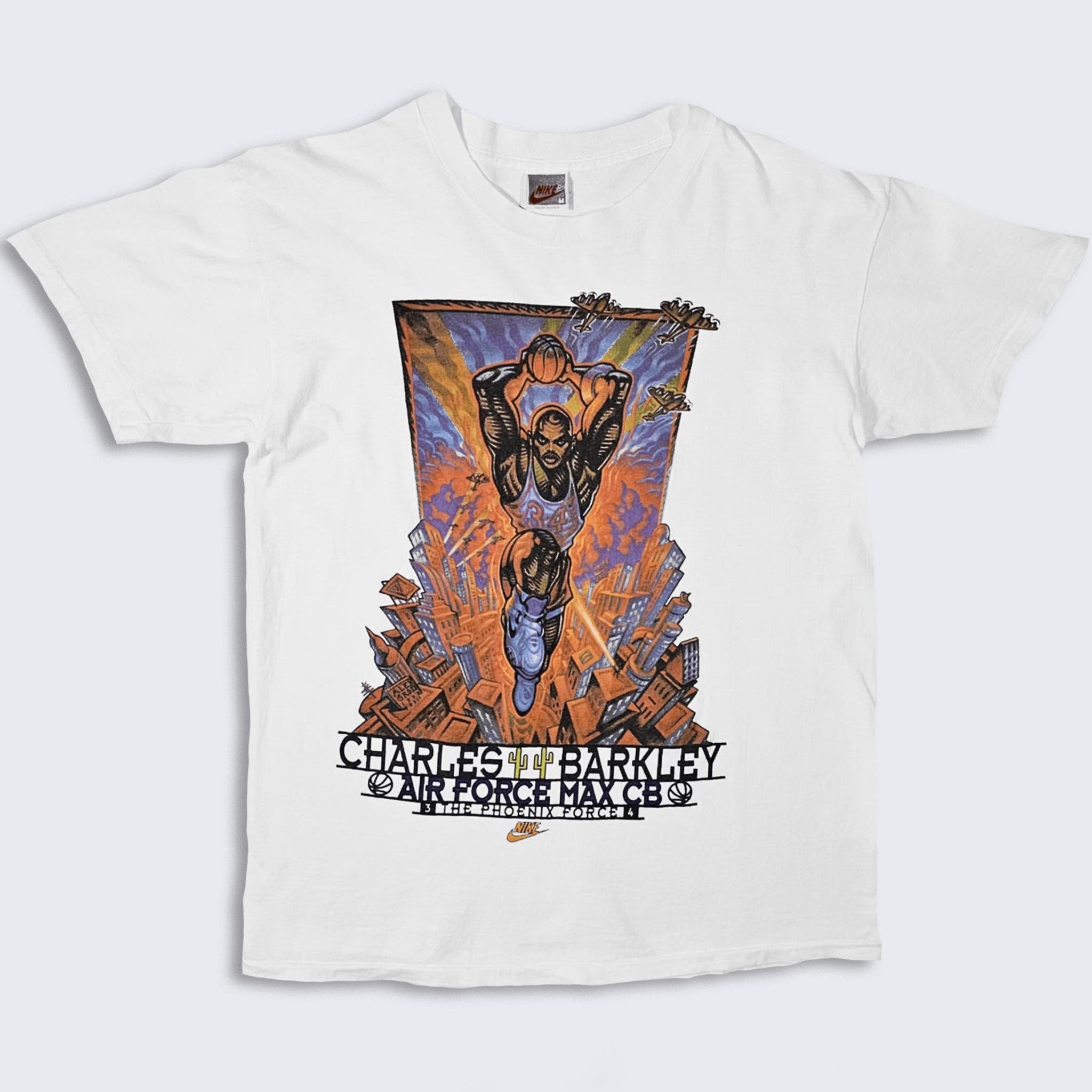 NBA × Nike × Vintage Phoenix Suns 90s Charles Barkley Nike Air Force Max T-Shirt Size US M / EU 48-50 / 2 - 1 Thumbnail