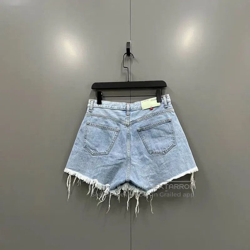 Off-White Off-White Blue Cotton Summer Women's Shorts . Size 26" / US 2 / IT 38 - 2 Thumbnail