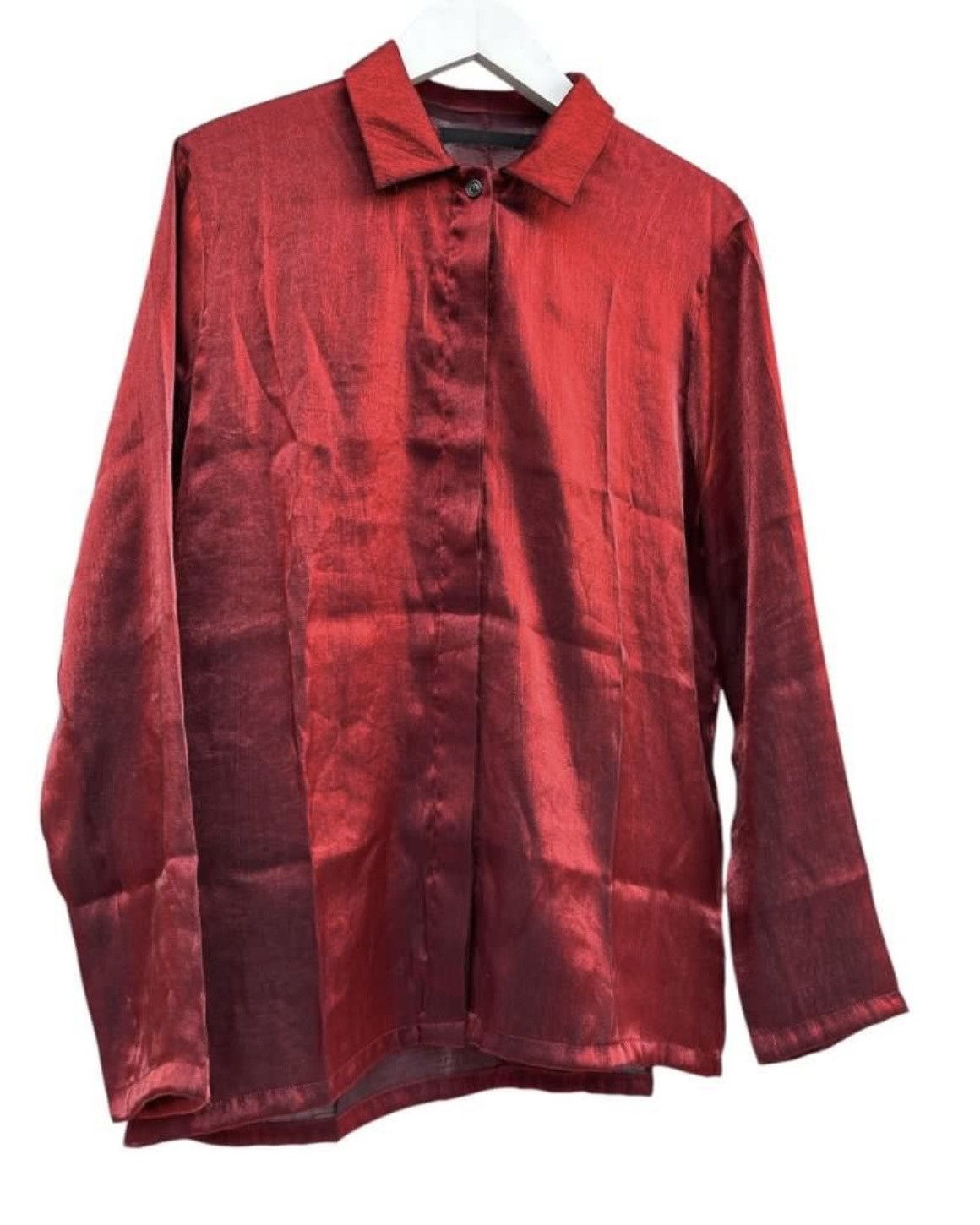 Haider Ackermann Haider Ackermann Red Metalic Glitter Silk Shirt Size US M / EU 48-50 / 2 - 5 Thumbnail