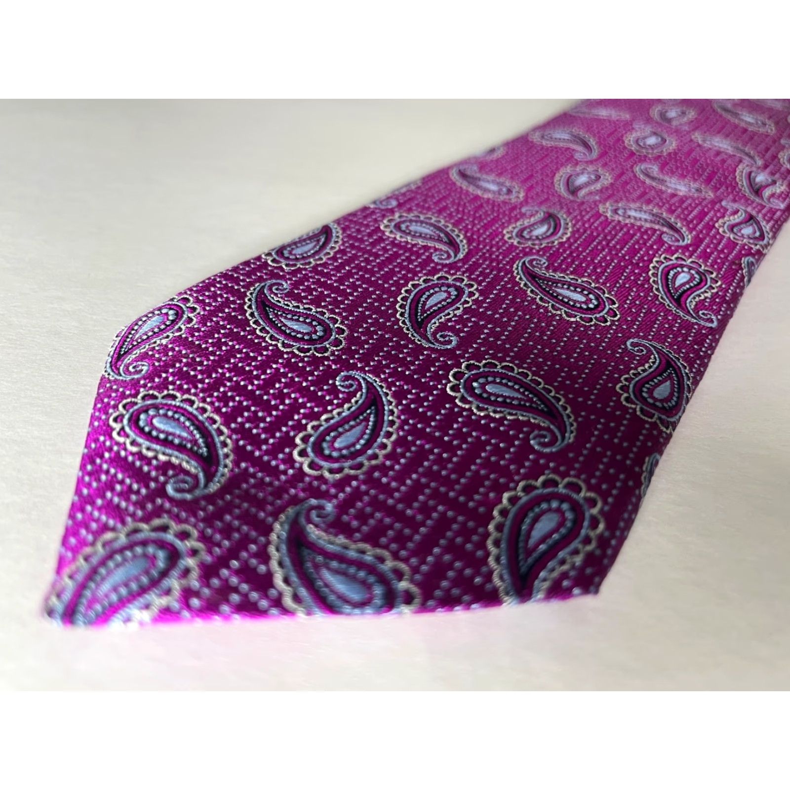 Canali VINTAGE Canali Paisley Silk Tie Pink Made in Italy Mens Shirt? Size ONE SIZE - 4 Thumbnail