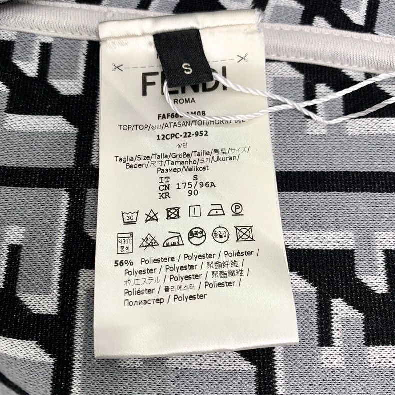 Fendi FENDI White Monogram Patchwork Round Neck Long Sleeve Swea Size US S / EU 44-46 / 1 - 6 Thumbnail