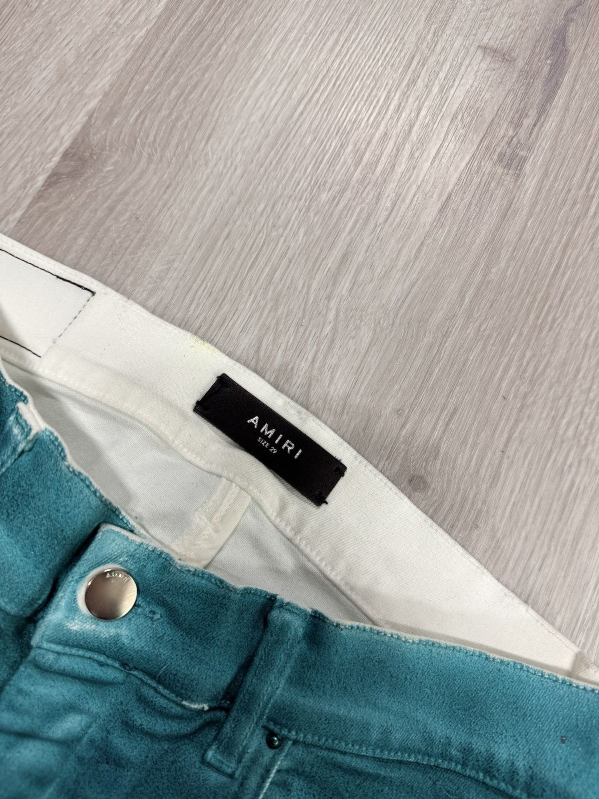 Amiri Amiri Teal MX1 Size US 29 - 3 Thumbnail