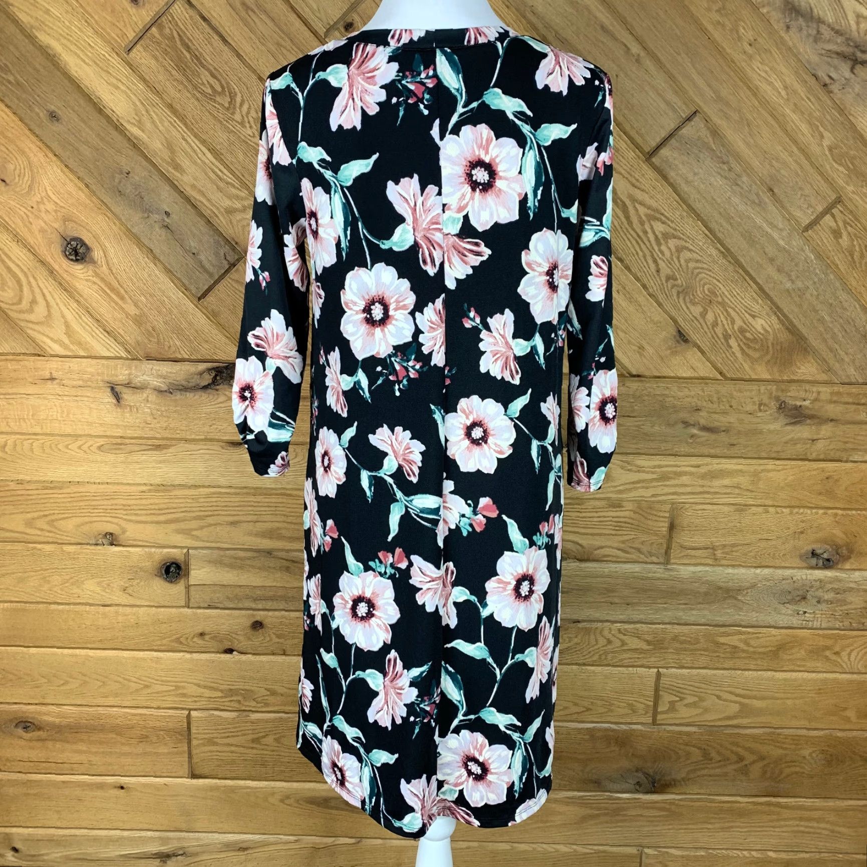 Apt. 9 APT.9 Womens Dress Blouson Short Multicolor Floral Print Round Neck Pullover Casual M Womens Size M / US 6-8 / IT 42-44 - 5 Thumbnail
