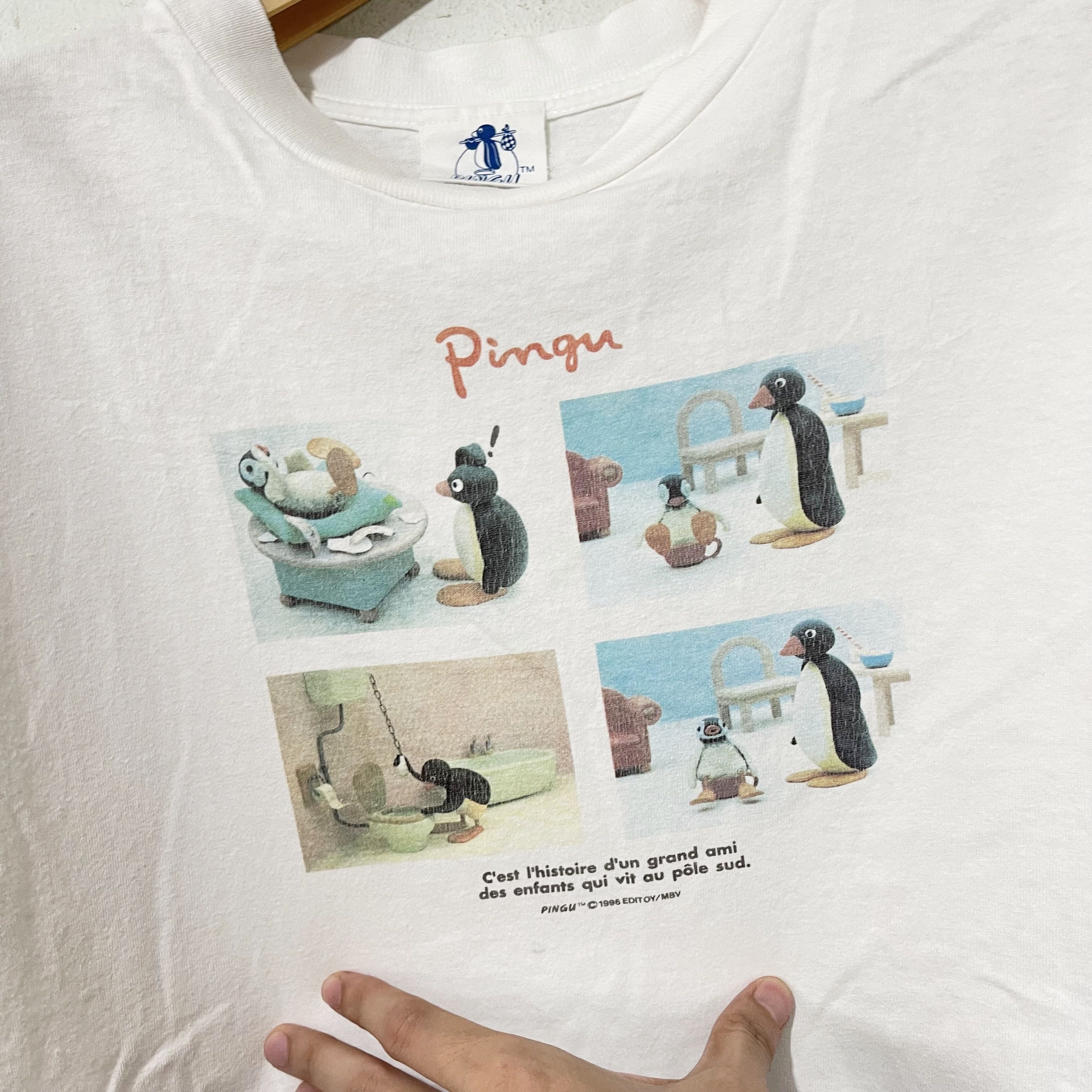 Anime Vintage 1996 Pingu T-Shirt Size US M / EU 48-50 / 2 - 2 Thumbnail