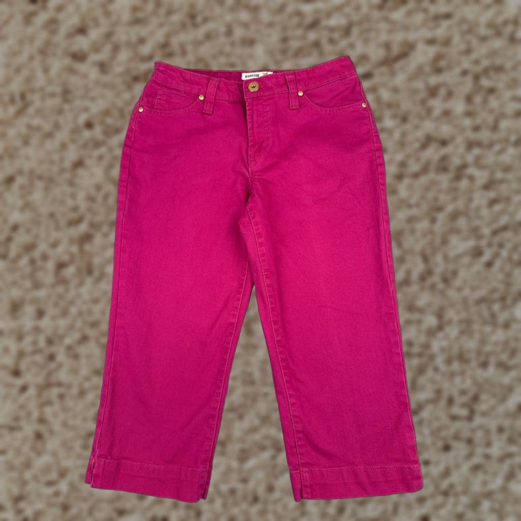 Vintage Jeanstar Jeans Womens Capri Mid Rise Pink Cotton Blend Embroidered 28x20 Denim 5-Pocket Zipper Distressed Button - Vintage: No Size 30" / US 8 / IT 44 - 1 Thumbnail