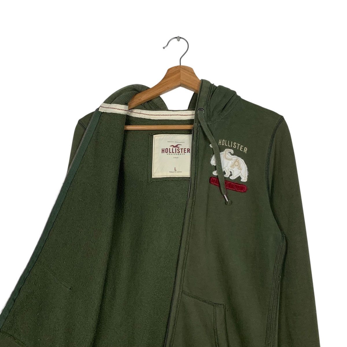 Hollister HOLLISTER Green Zipper Hoodies Sweatshirt #1988-C86 Size L / US 10 / IT 46 - 11 Thumbnail