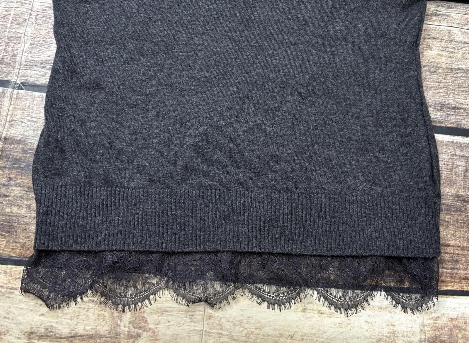Sonia Rykiel Sioni Sweater Womens Medium Wool Cashmere Blend Lace Hem Size M / US 6-8 / IT 42-44 - 5 Thumbnail