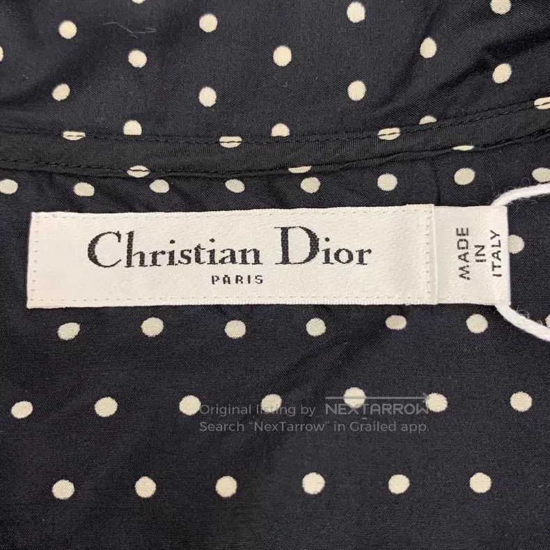 Dior Dior Black polka dot lace design mulberry silk round neck Size XS / US 0-2 / IT 36-38 - 6 Thumbnail
