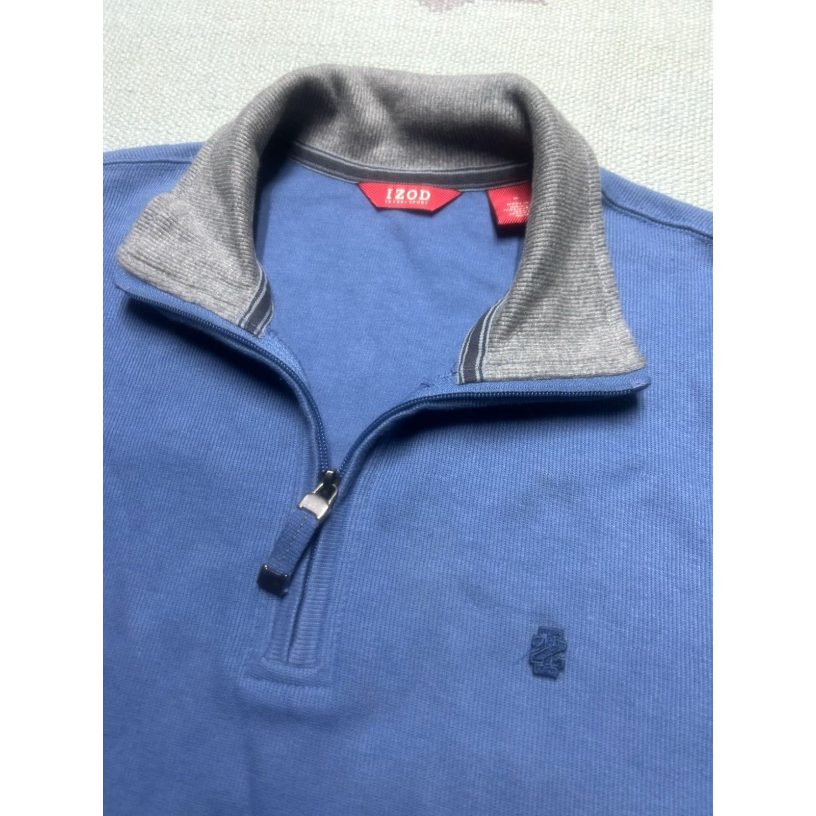 Izod VINTAGE IZOD 1/4 ZIP PULLOVER SHIRT LONG SLEEVE BLUE MEN’S MEDIUM Size US M / EU 48-50 / 2 - 4 Thumbnail