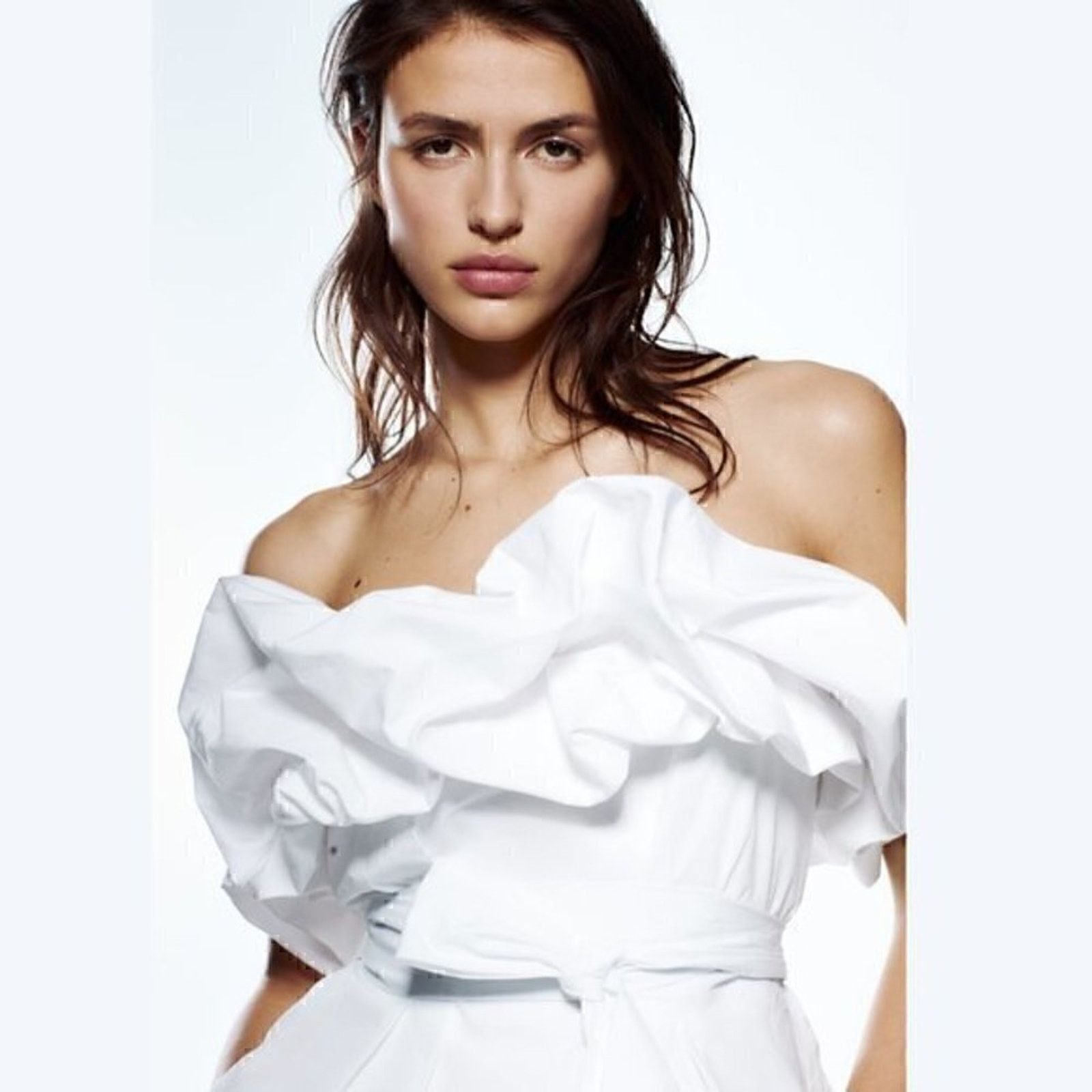 Zara ZARA White Strapless Puff Top NWT Size S / US 4 / IT 40 - 9 Thumbnail