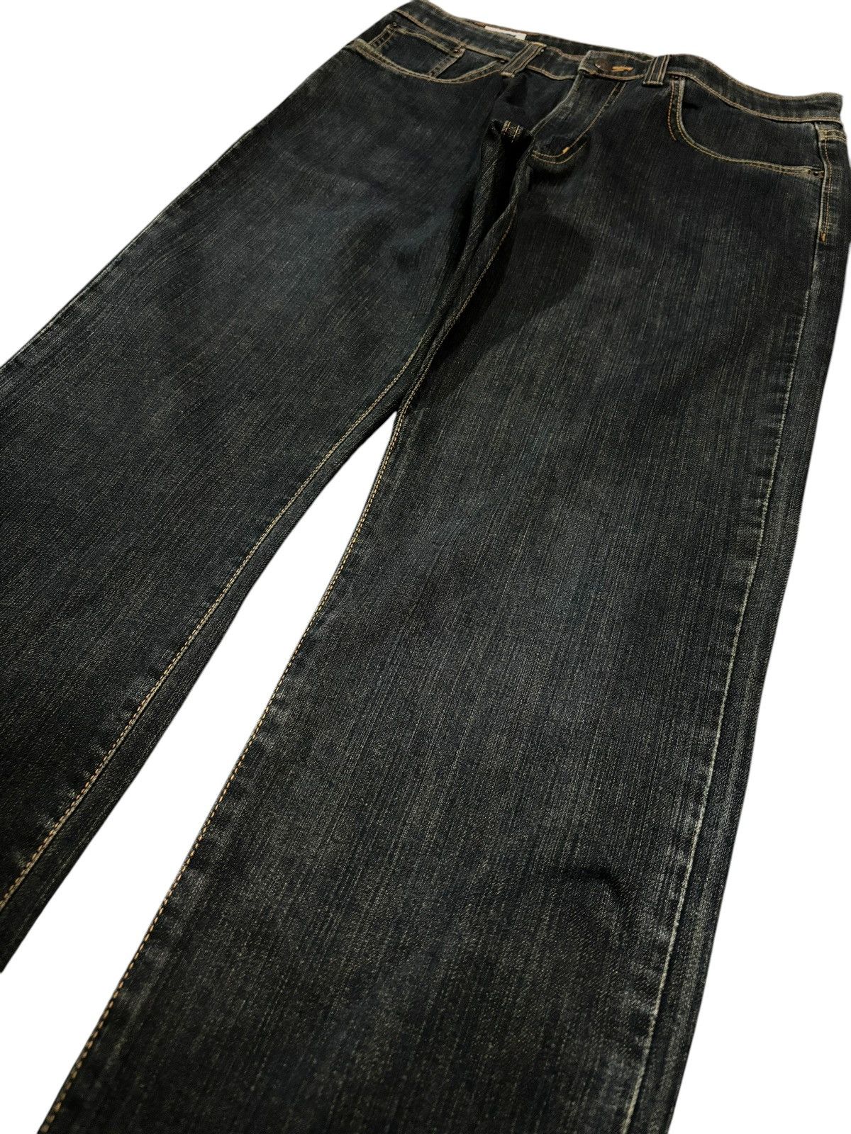 Edwin × Japanese Brand Vintage Y2k Edwin 403 Made In Japan Straight Cut Jeans Size US 33 - 3 Thumbnail