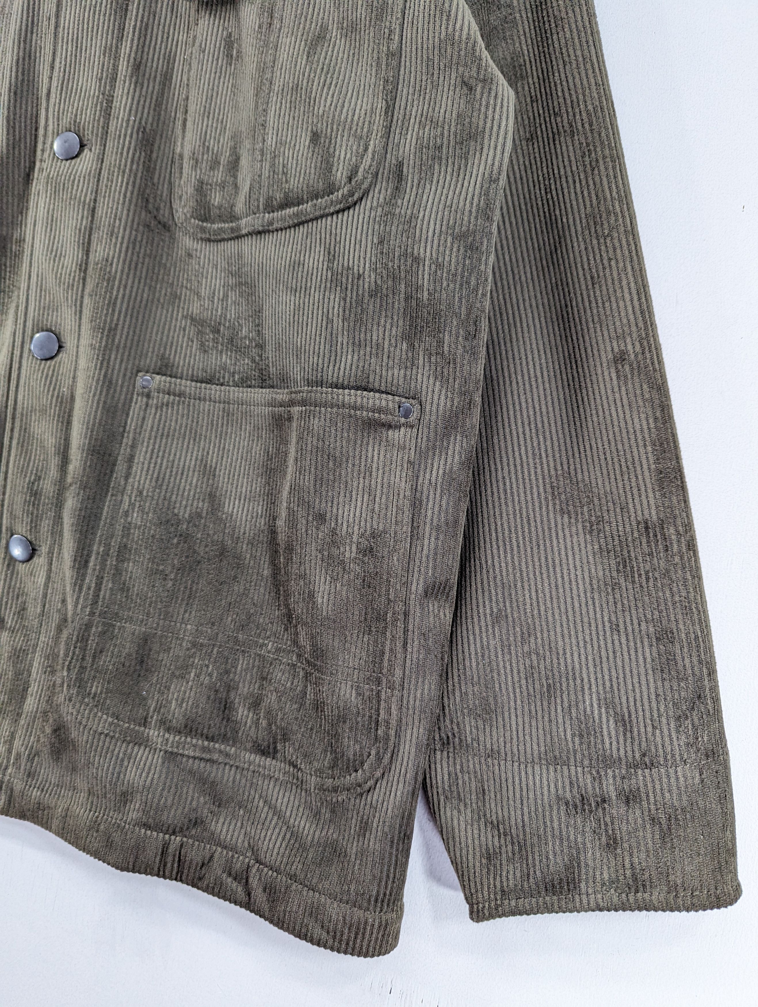 Japanese Brand Fieldcore Corduroy Velvet Olive Green Pocket Jacket Size US L / EU 52-54 / 3 - 4 Thumbnail
