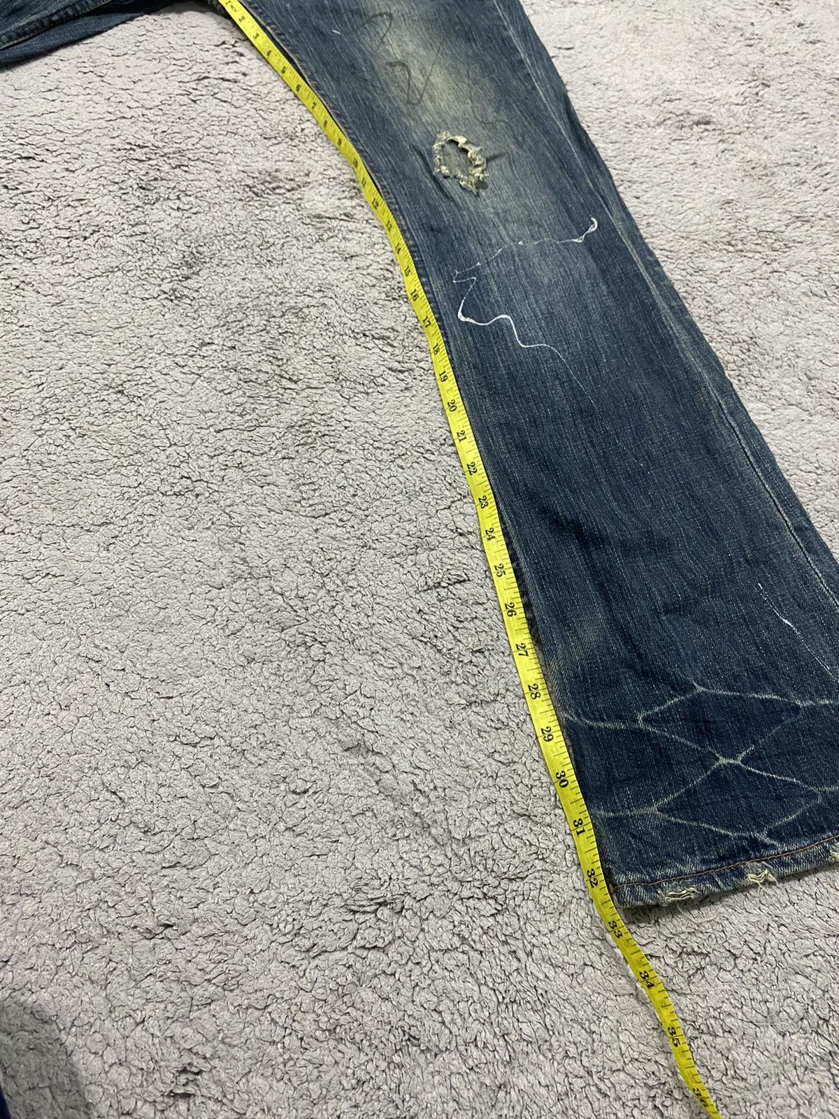 If Six Was Nine ROOT THREE Flared Paint Splashed Low Rise Denim Size US 31 - 19 Thumbnail
