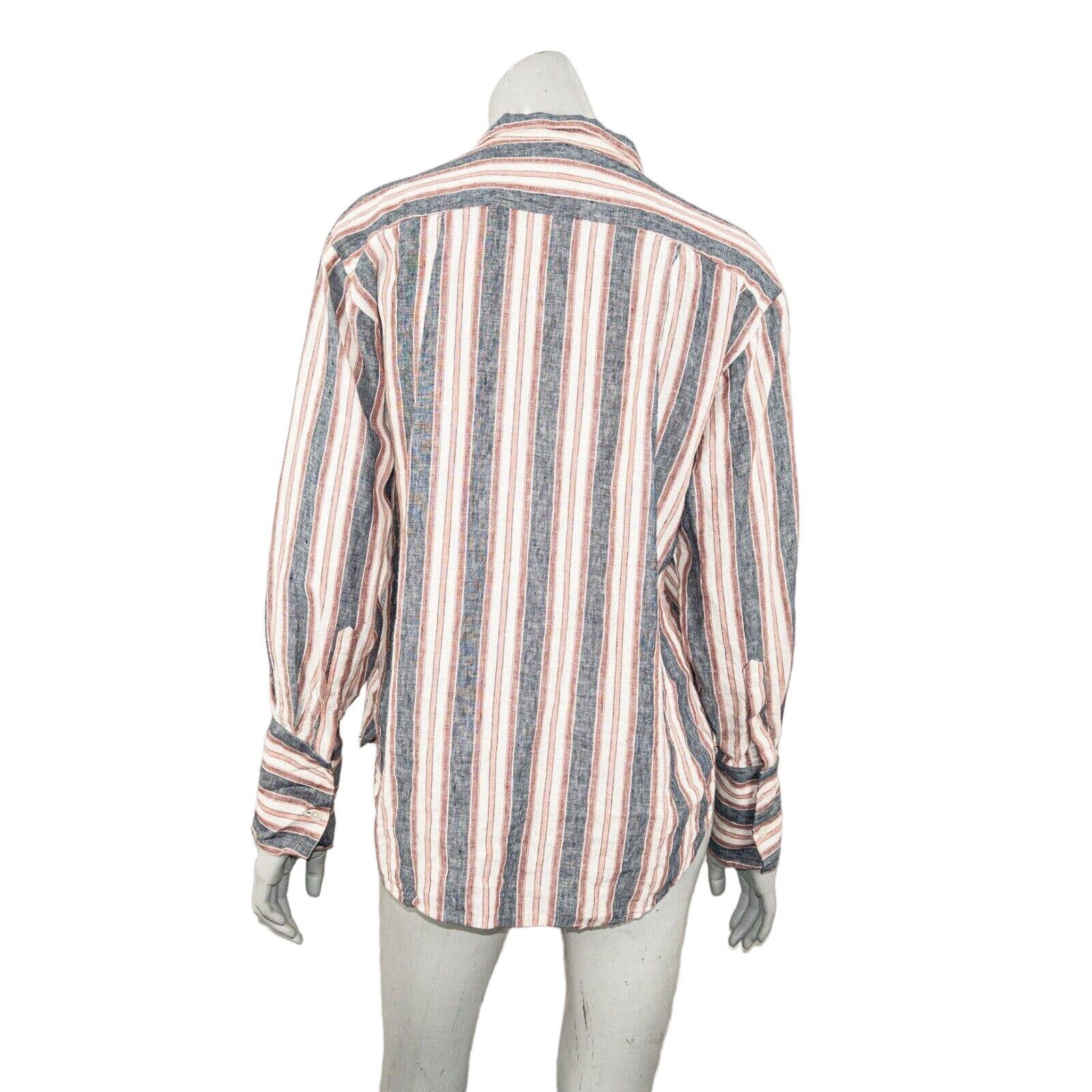 Frame FRAME Natural White Multi Stripe Linen Bib Shirt Blouse Size S / US 4 / IT 40 - 5 Thumbnail