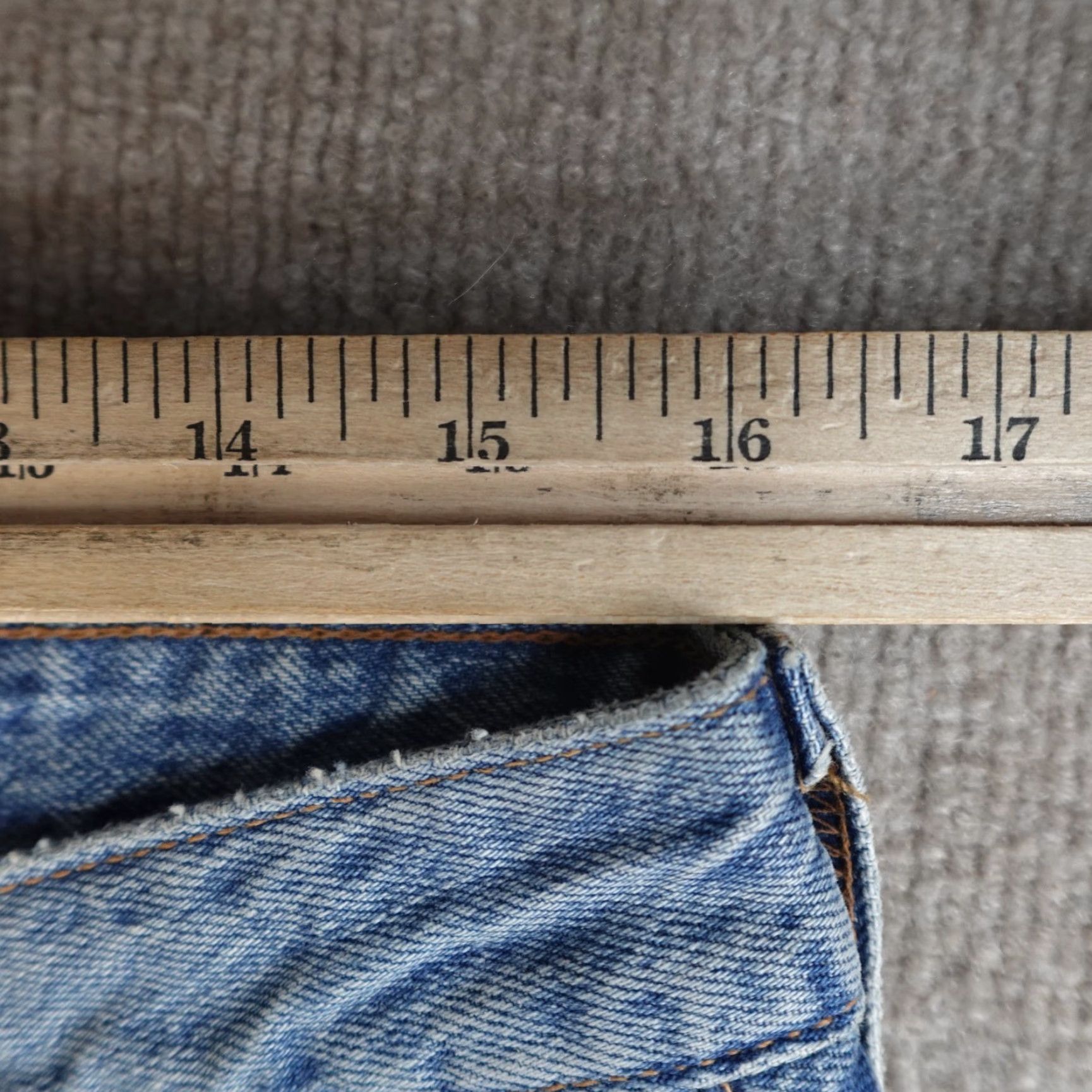 Levi's VINTAGE not Levi's Womens Jeans 32 Blue Wide Leg Cotton Hemp Raw Hem Made & Crafted Big E Size 24" / US 00 / IT 34 - 3 Thumbnail