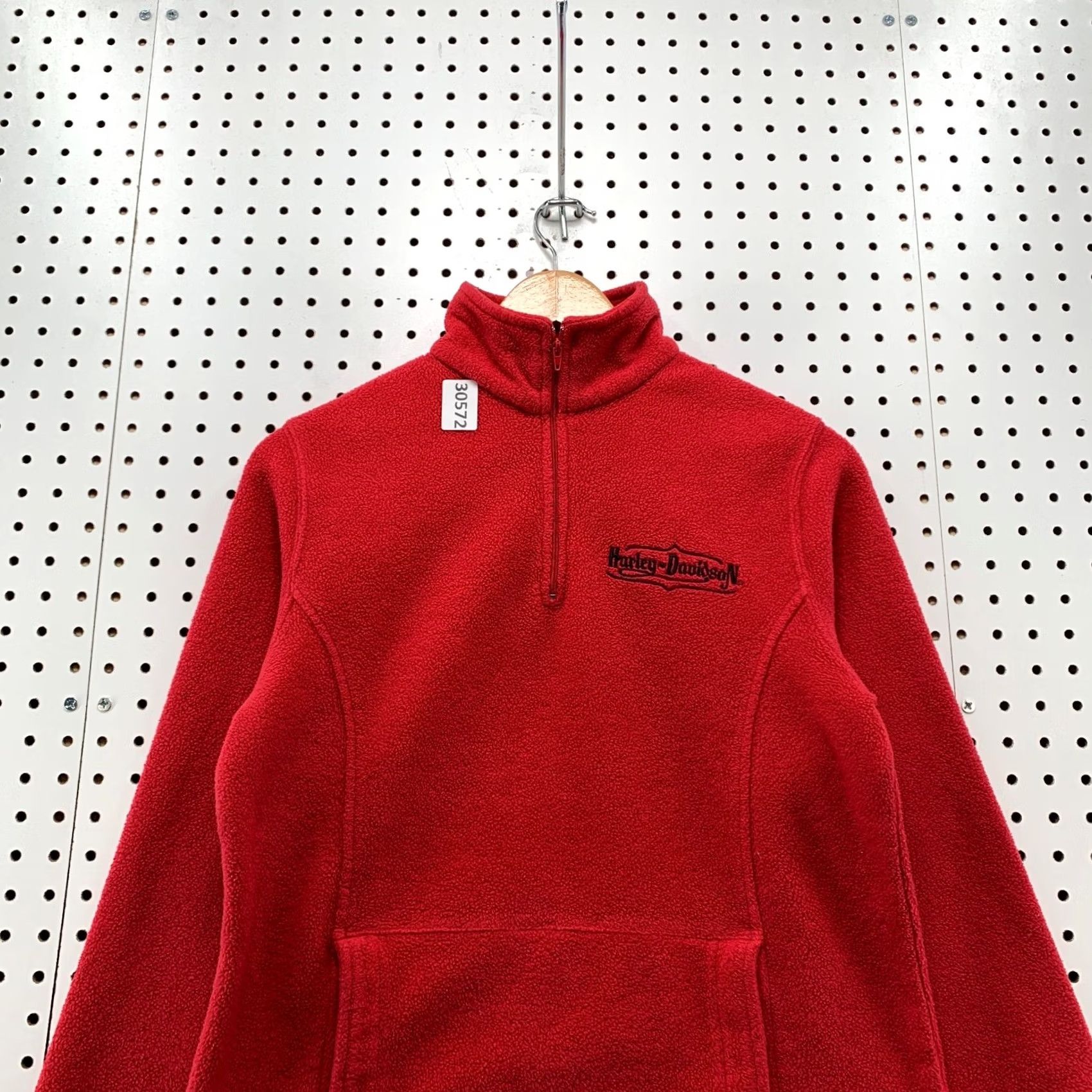 Harley Davidson Harley-Davidson Sweater Women's Medium Red Embroidered 1/4 Zip Pullover Mock Neck Fleece 19.5x24.5 Size M / US 6-8 / IT 42-44 - 5 Thumbnail