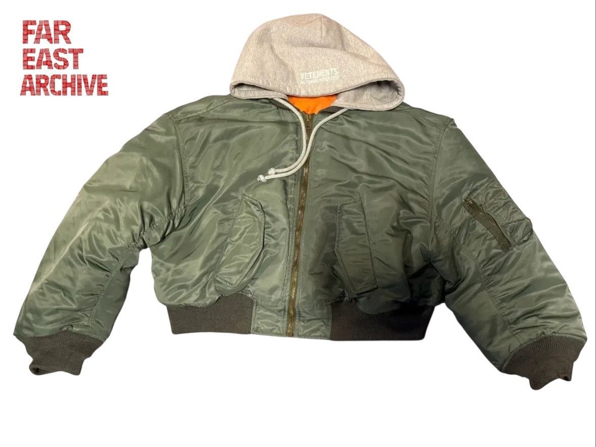 Vetements Vetements FW17 Oversized Hooded MA-1 Bomber jacket | Grailed