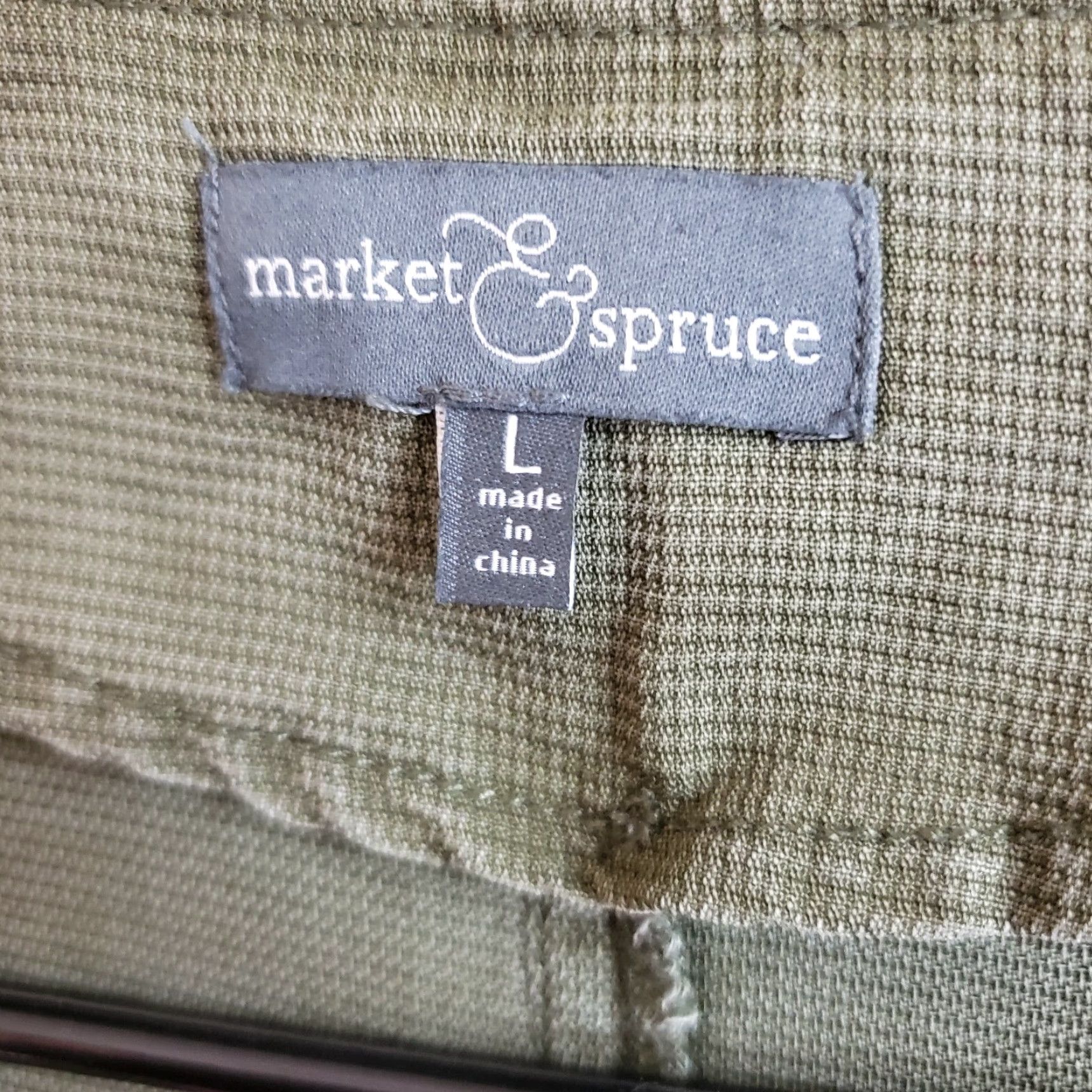 Market Market & Spruce Womens Jacket L Solid Green Snap Buttons Rayon Jacket Womens Large Green Snap Buttons Casual Basic Jacket Size L / US 10 / IT 46 - 5 Thumbnail