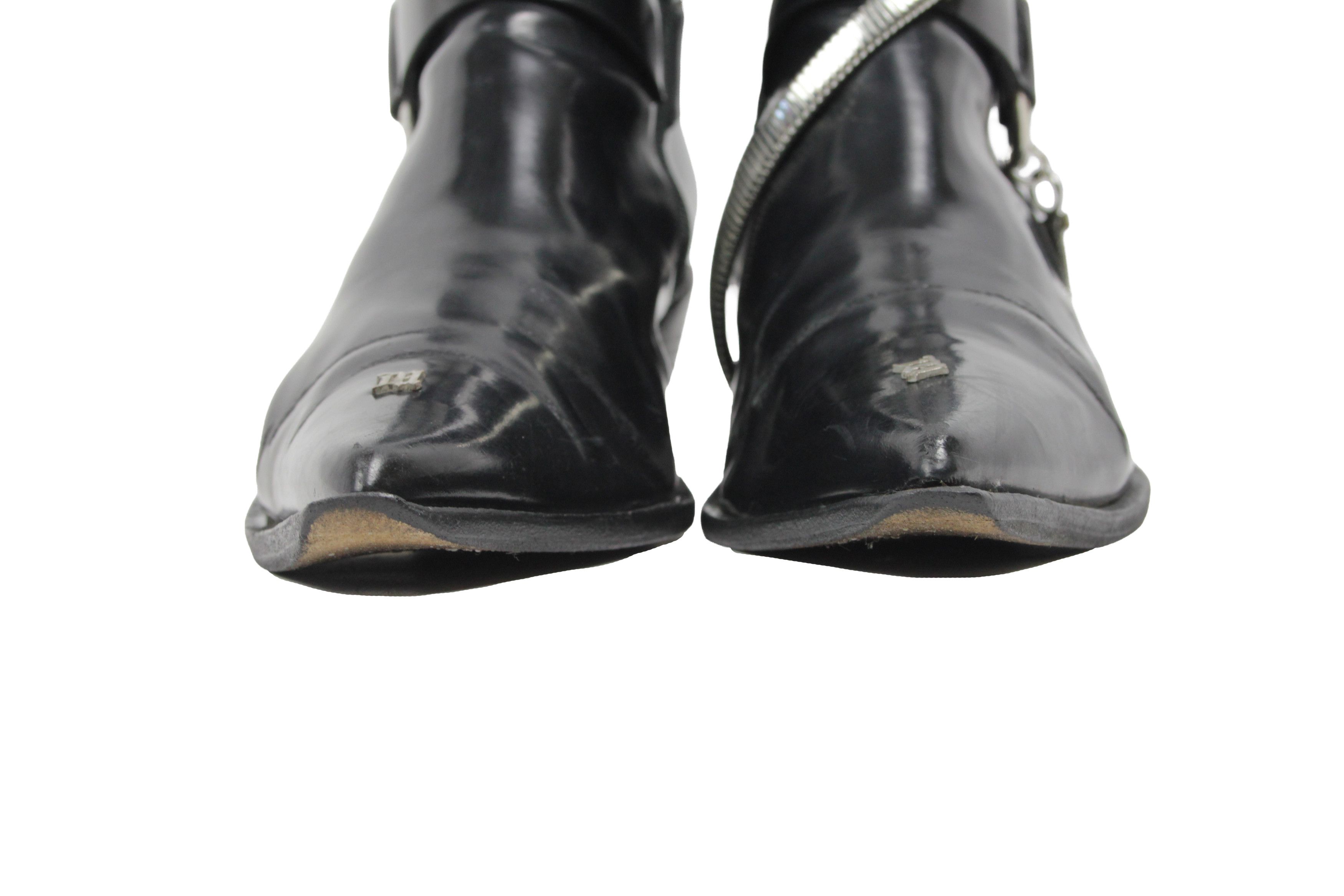 Misbhv Cowboy Harness Patent Chain Distressed Boots Size US 8 / IT 38 - 4 Thumbnail