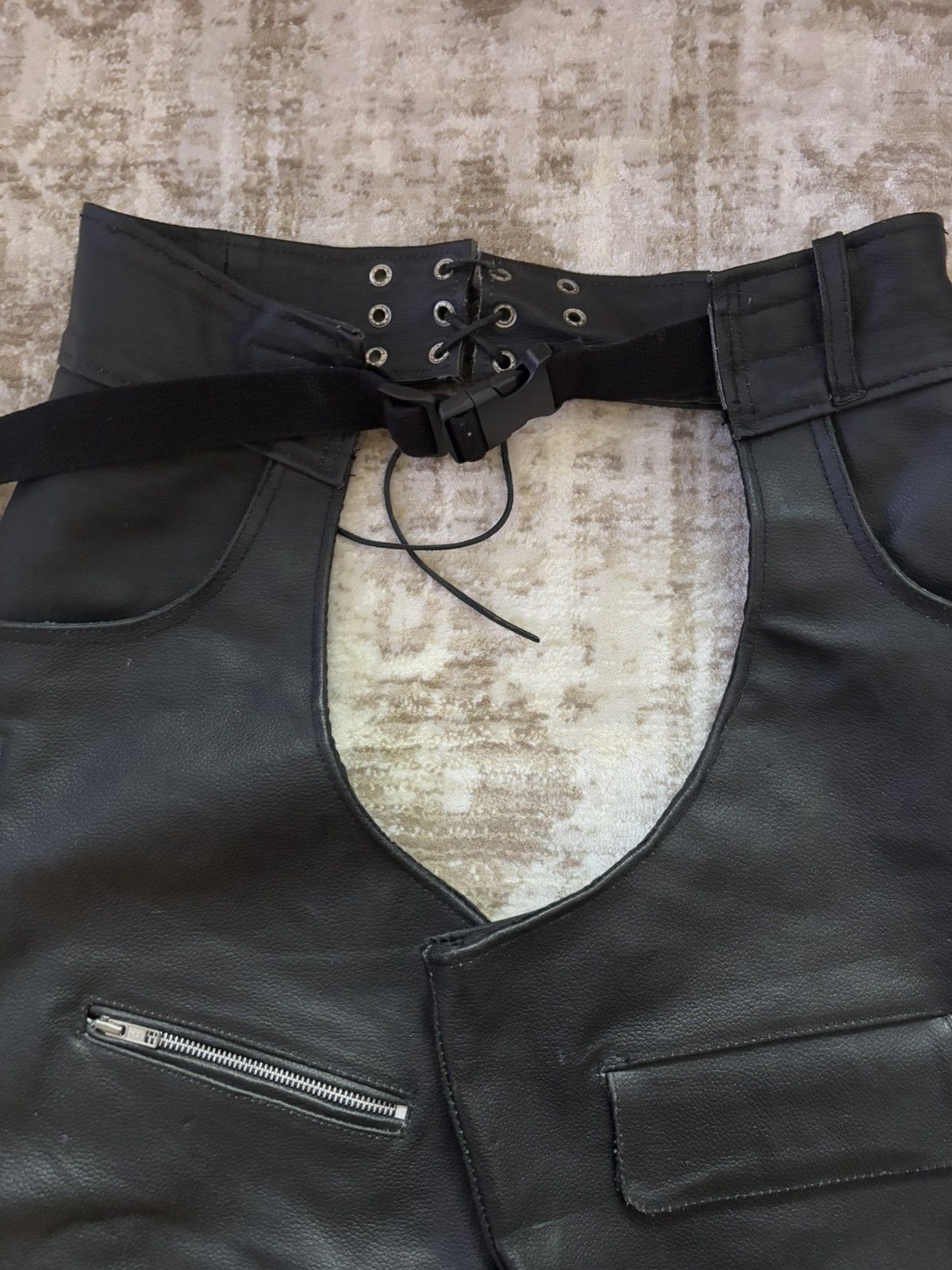Vintage Vintage black real leather chaps Size US 31 - 6 Thumbnail